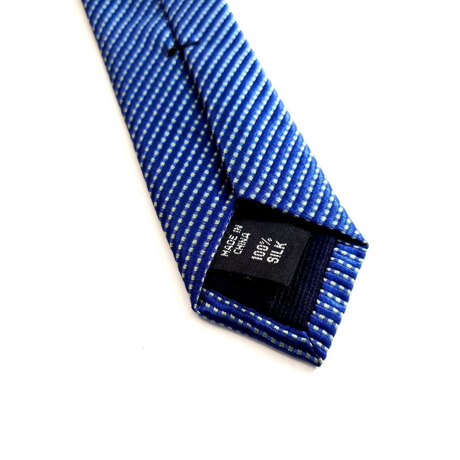 Calvin Klein Calvin Klein Blue Green Woven Check Silk Tie Size ONE SIZE - 4 Thumbnail