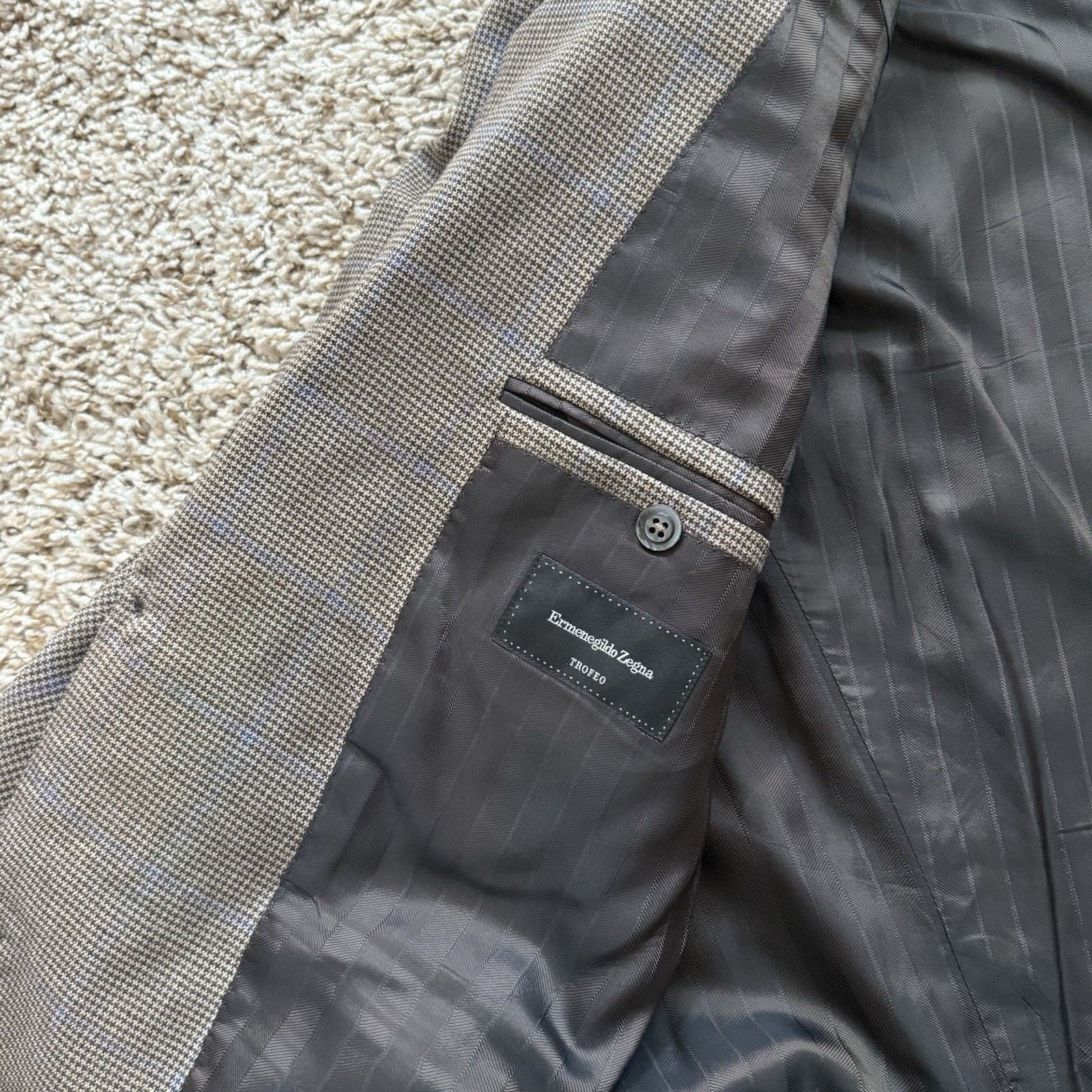 Ermenegildo Zegna Ermenegildo Zegna Wool Trofeo Brown Suit Jacket Size 52 L Size 52L - 8 Thumbnail