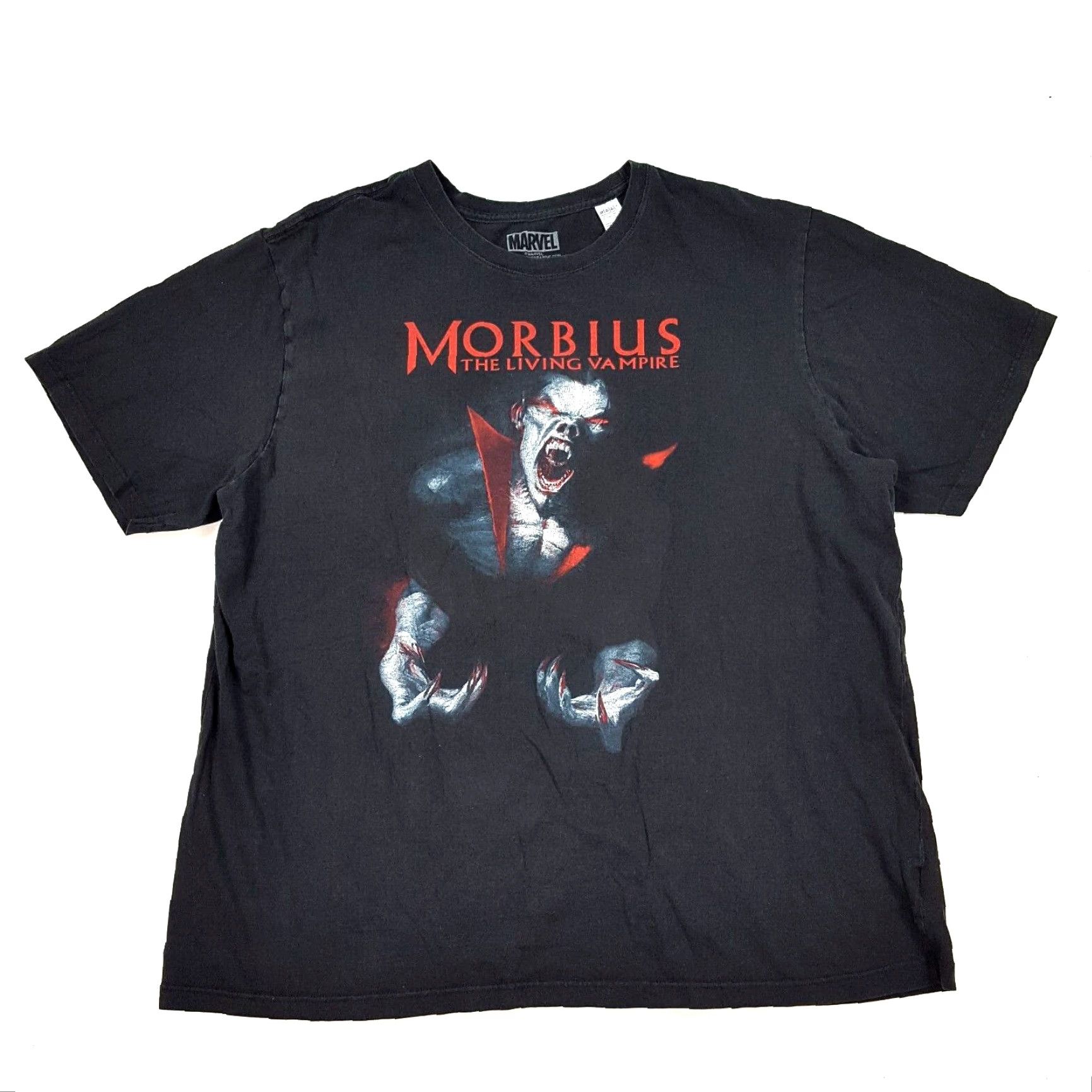 Vintage VINTAGE Morbius Marvel Mens 3XLT T-Shirt Black Short Sleeve Crew Neck Graphic Print 90s Cartoon Movie Retro Vampire Size US XXL / EU 58 / 5 - 2 Thumbnail