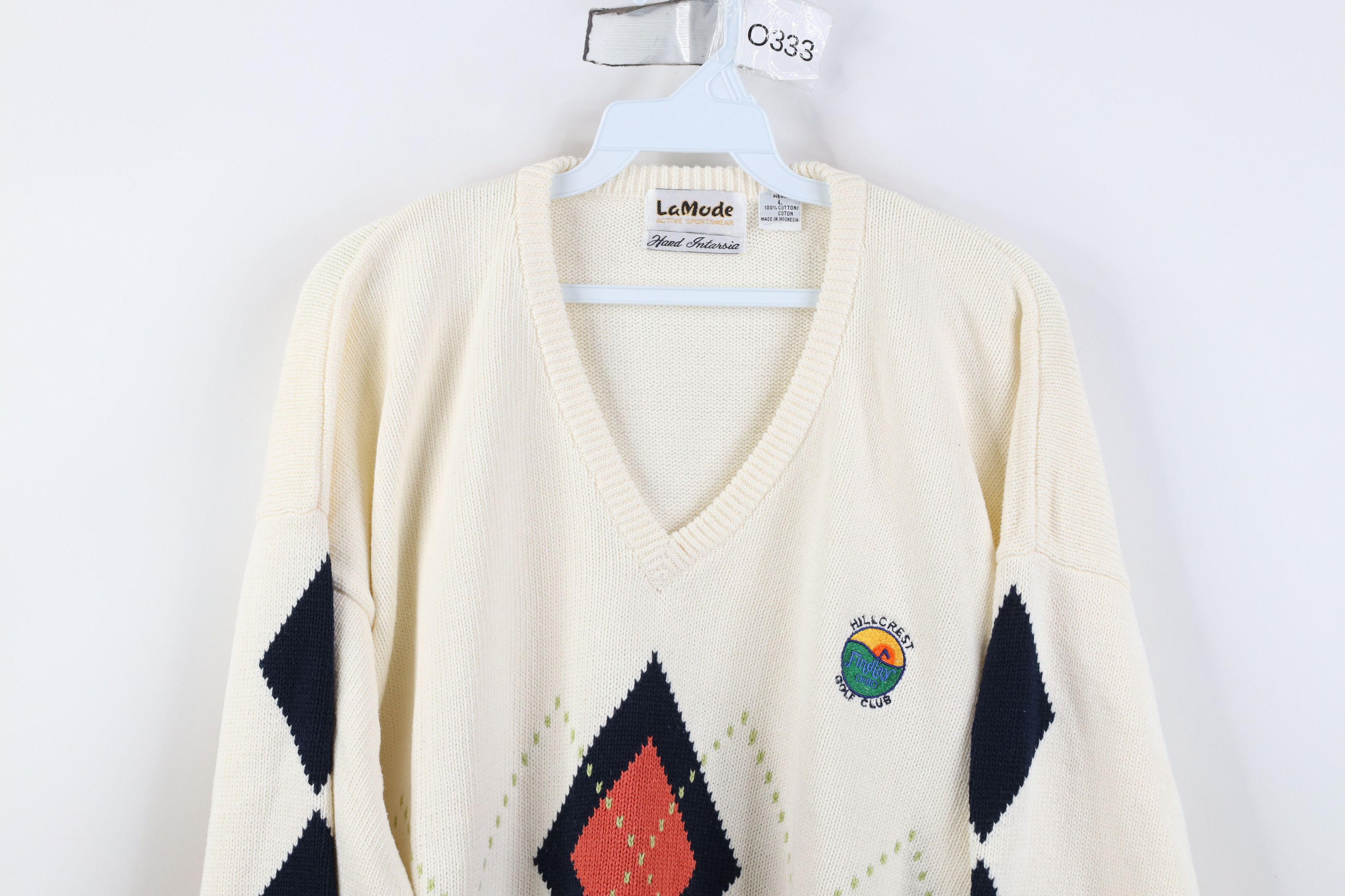 Vintage Vintage 90s Intarsia Argyle Hillcrest Golf Club Knit Sweater Size US L / EU 52-54 / 3 - 2 Thumbnail