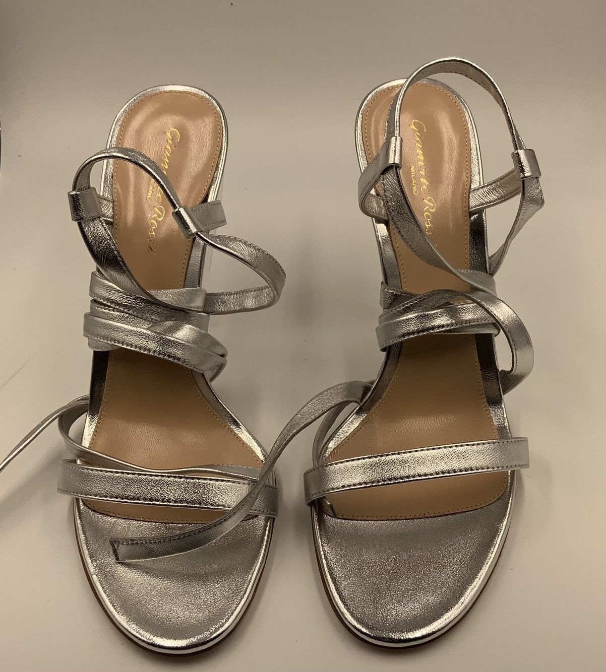 Gianvito Rossi Palace Napa Silk Silver. Size US 10 / IT 40 - 3 Thumbnail