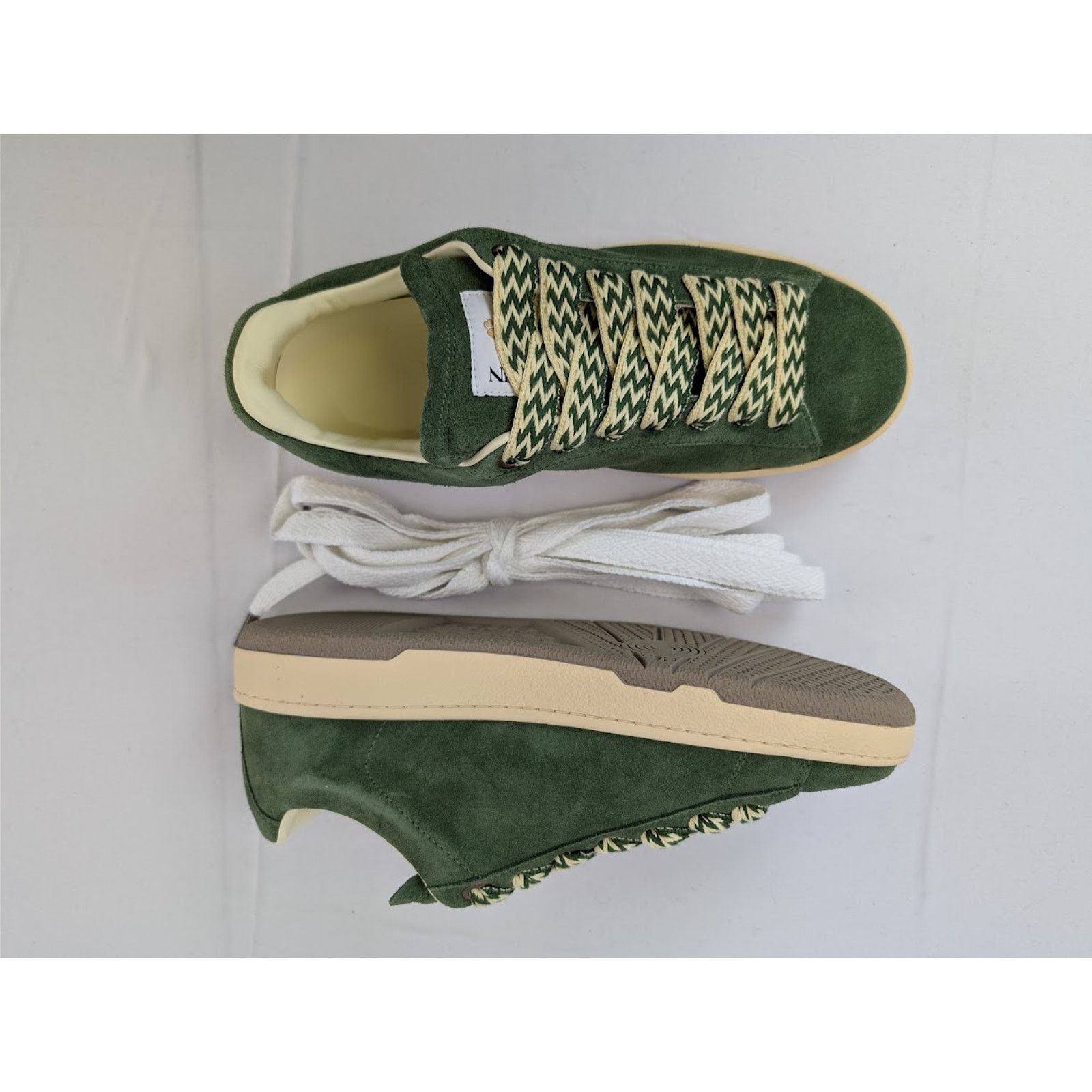 Lanvin o1rshd1 Curb Lite Low-Top Sneakers in Dark Green Size US 11 / EU 44 - 1 Thumbnail