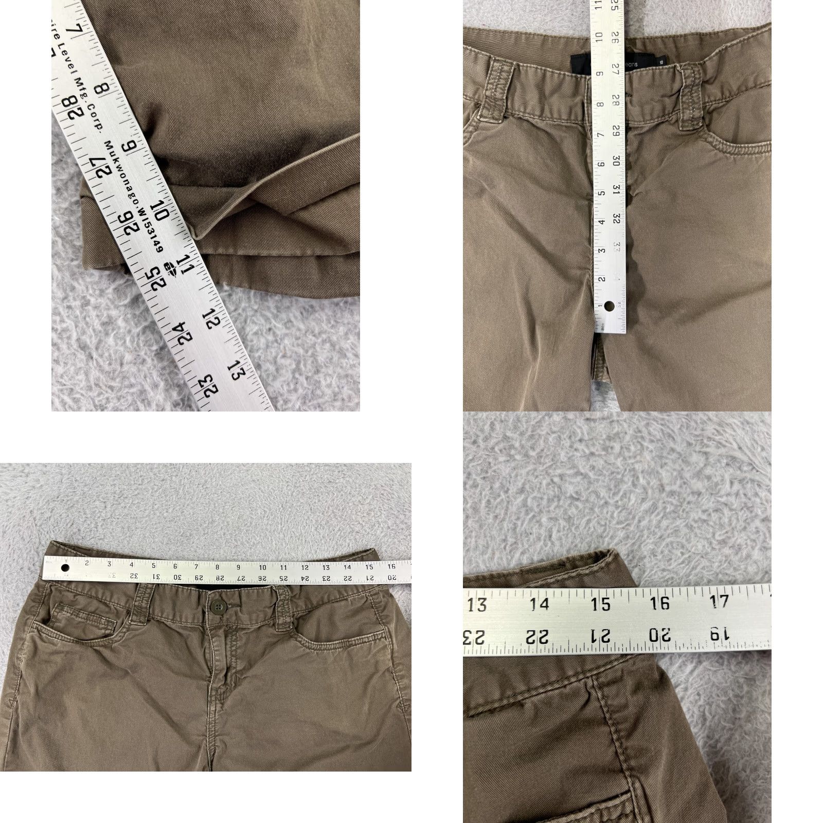 Calvin Klein Calvin Klein Shorts Womens 10 Brown 100% Cotton Twill Pockets Zip Fly 30x10 Size 32" / US 10 / IT 46 - 9 Thumbnail