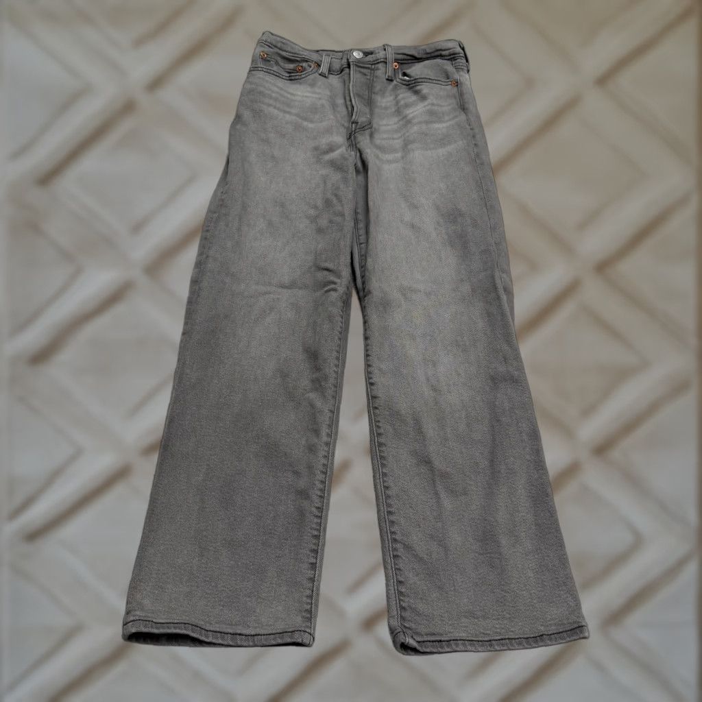 Levi's Levi's Ribcage Straight Leg Ankle Denim Jeans Women 27 Gray Button Fly High Rise City Streetwear - Mens? Size 27" / US 4 / IT 40 - 1 Thumbnail