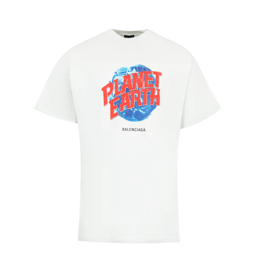 Balenciaga o1h1sh11224 Planet Earth T-Shirt in White Size US S / EU 44-46 / 1 - 1 Thumbnail