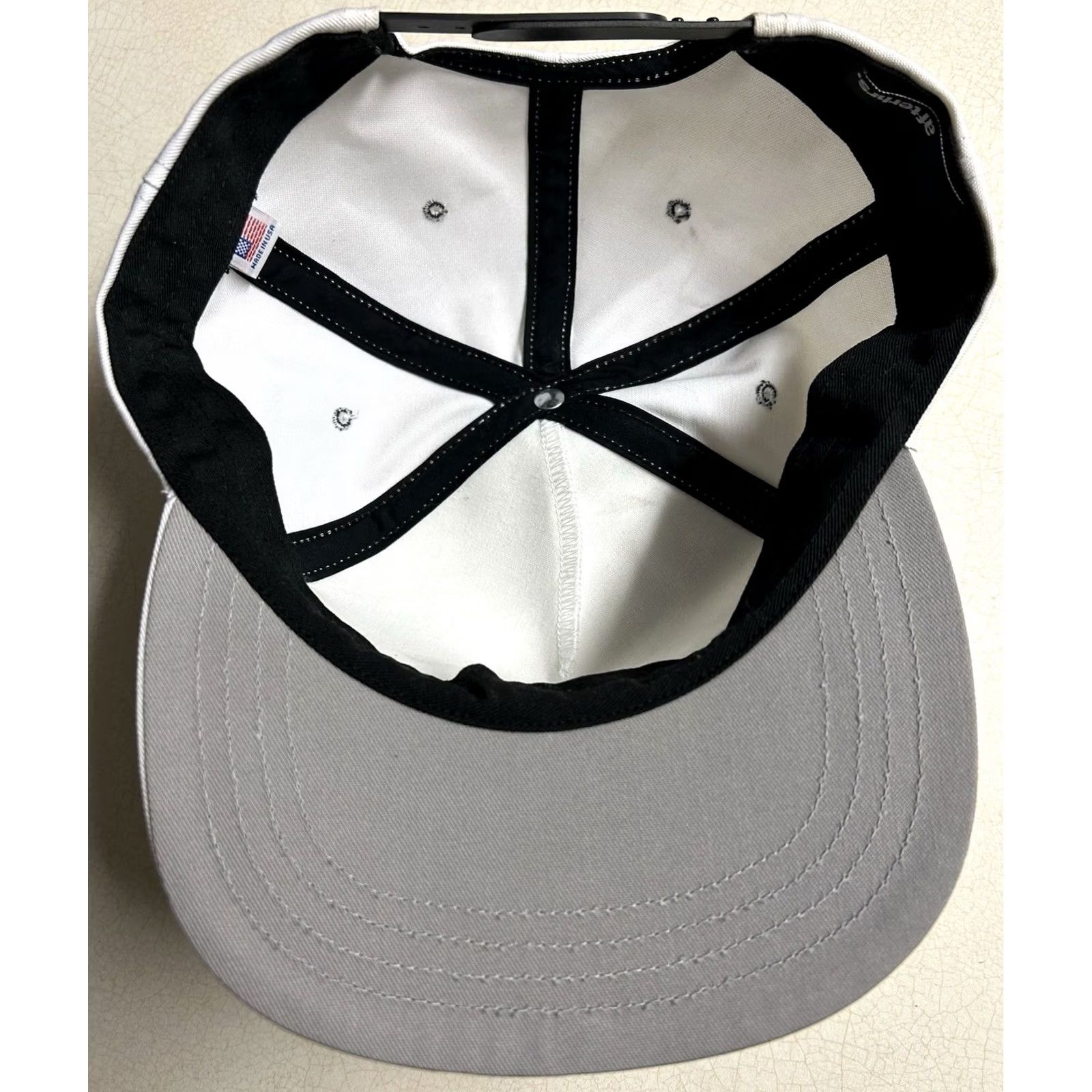 Vintage Afterhrs. Snapback Hat Embroidered White Men's One Size White Lightweight Breathable Adjustable Casual Workwear Travel USA Sports Hat Size ONE SIZE - 8 Thumbnail