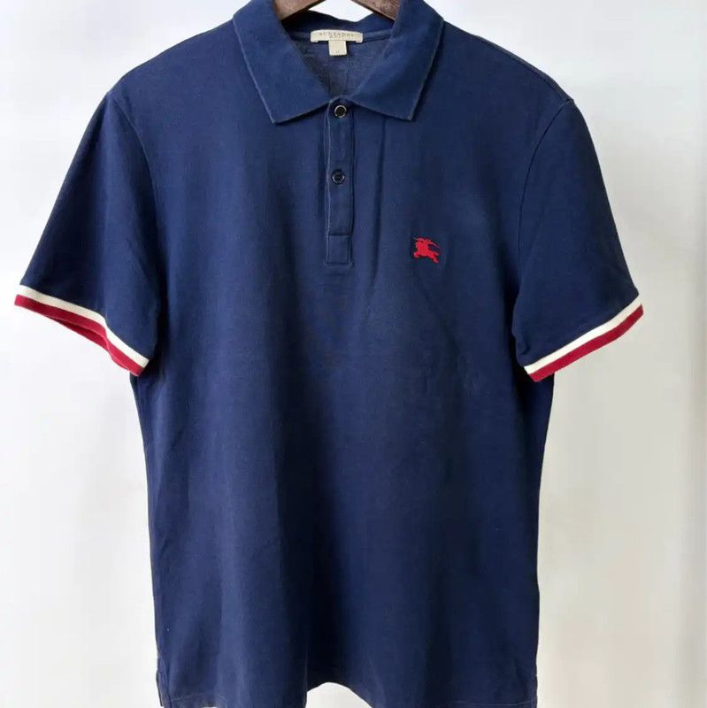 Burberry Burberry Navy Blue Men's Polo Shirt Size US M / EU 48-50 / 2 - 1 Thumbnail