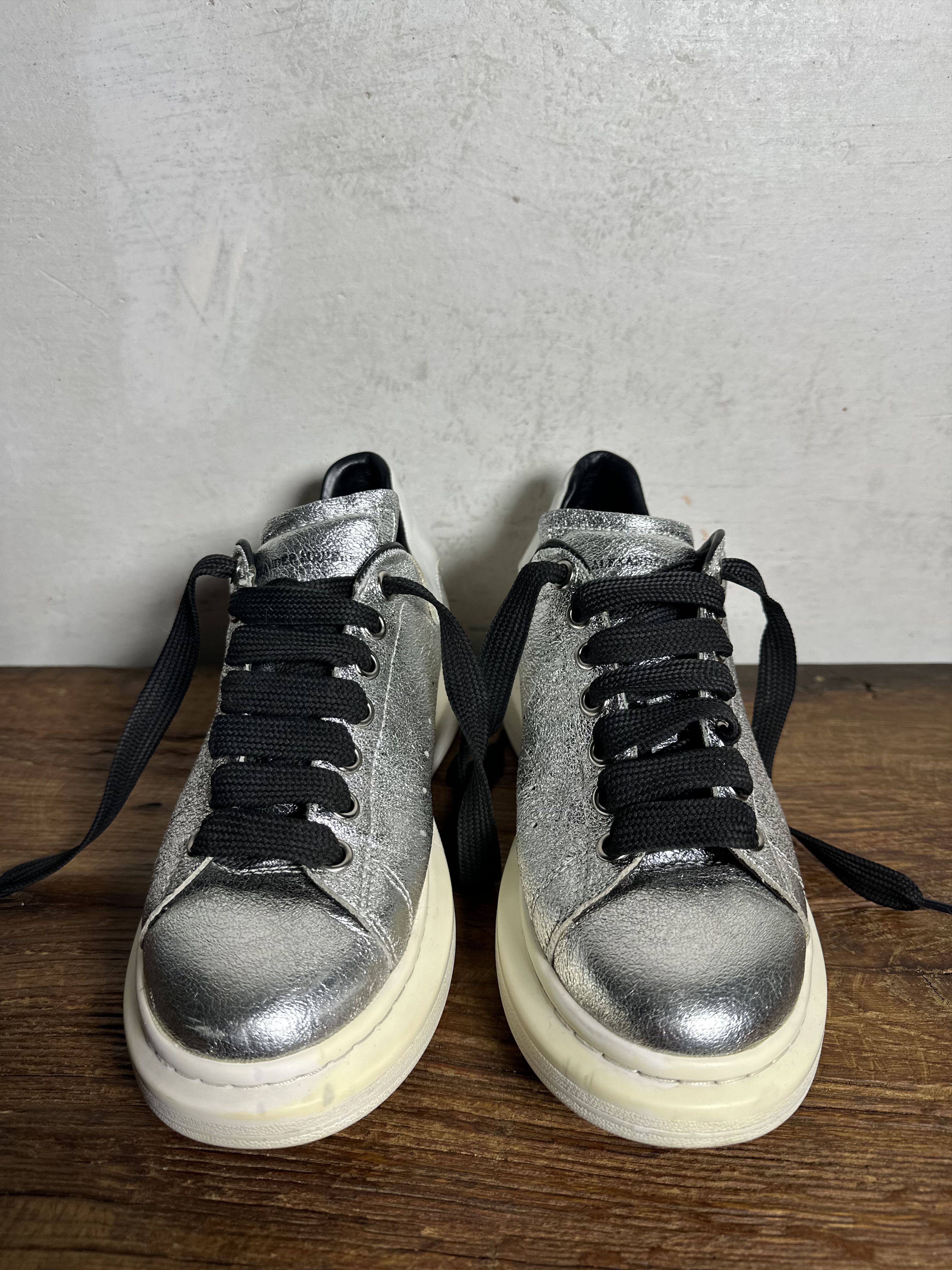 Alexander McQueen Alexander Mcqueen Oversized Silver Sneakers Size US 8 / IT 38 - 9 Thumbnail