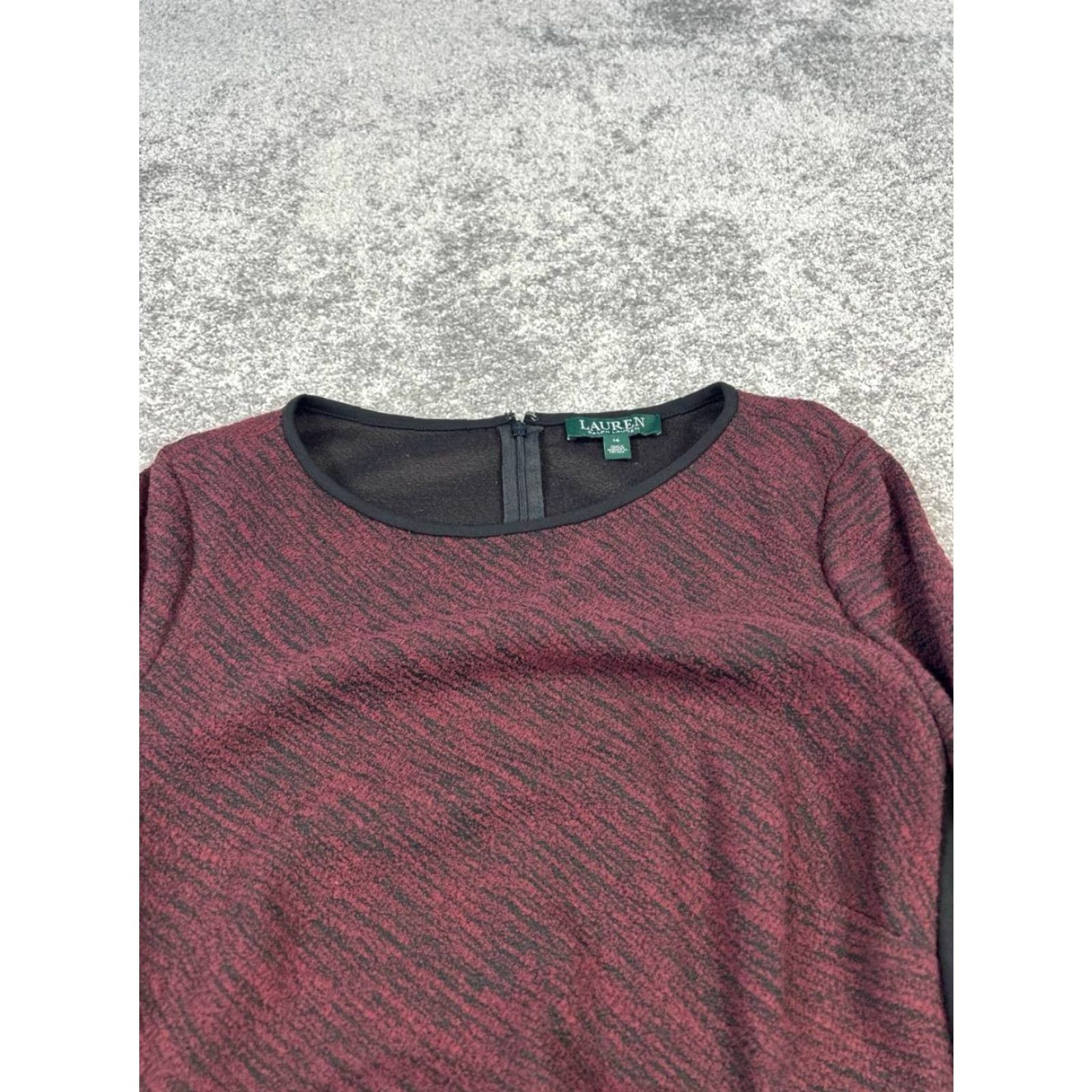 Ralph Lauren Lauren Ralph Lauren Dress Womens 14 Burgandy Black Bodycon Size XL / US 12-14 / IT 48-50 - 2 Thumbnail