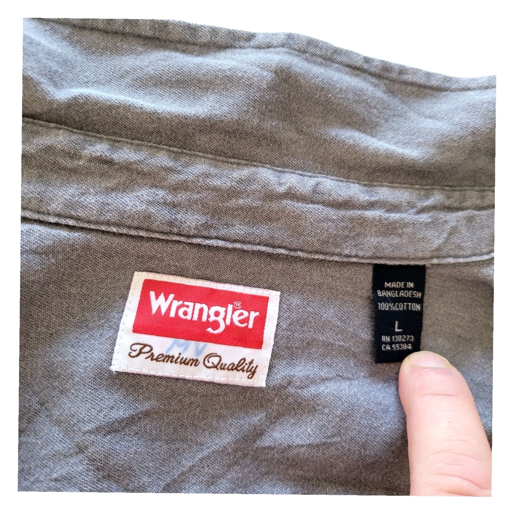 Wrangler Wrangler Work Shirt – Grey – Long Sleeve – Button-Up – Size L – Men Size US L / EU 52-54 / 3 - 5 Thumbnail