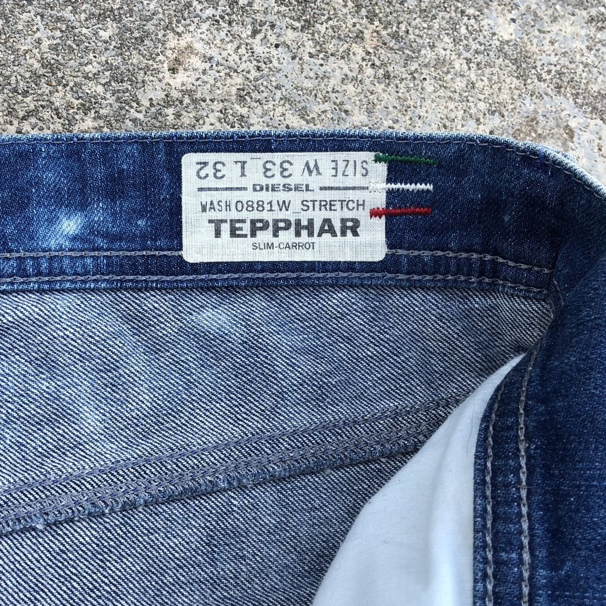 Diesel Diesel TEPPHAR Blue Denim Slim Carrot Pants Made In Italy Size US 33 - 14 Thumbnail