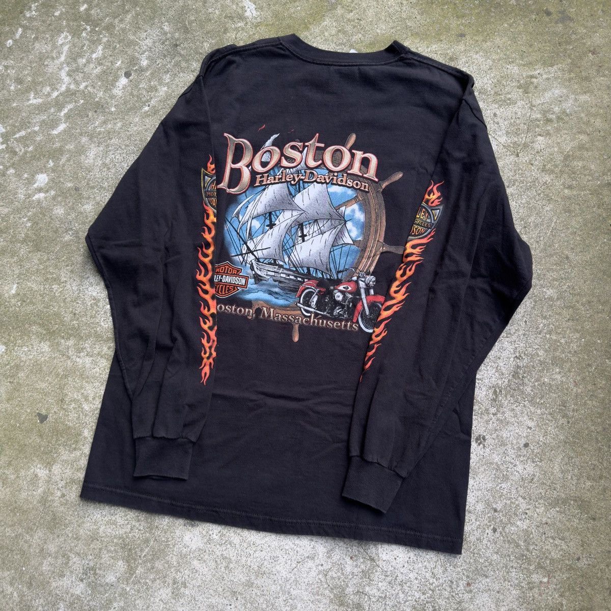 Harley Davidson Vintage Harley Davidson Flame Shirt ERD Grunge Biker WCC Size US L / EU 52-54 / 3 - 9 Thumbnail