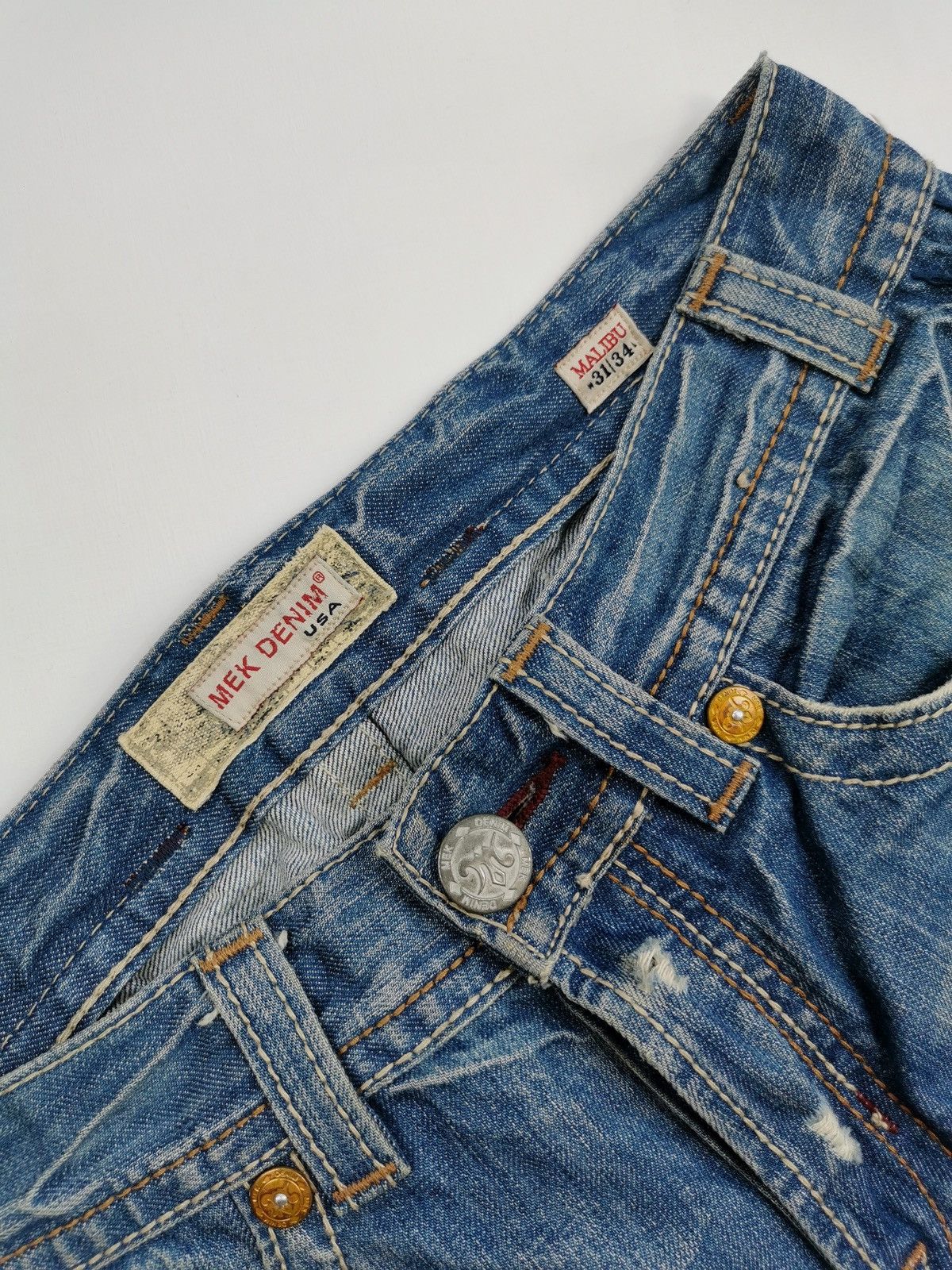 Mek Denim Mek Denim Tribal M Malibu Distressed Jeans Size US 32 / EU 48 - 10 Thumbnail