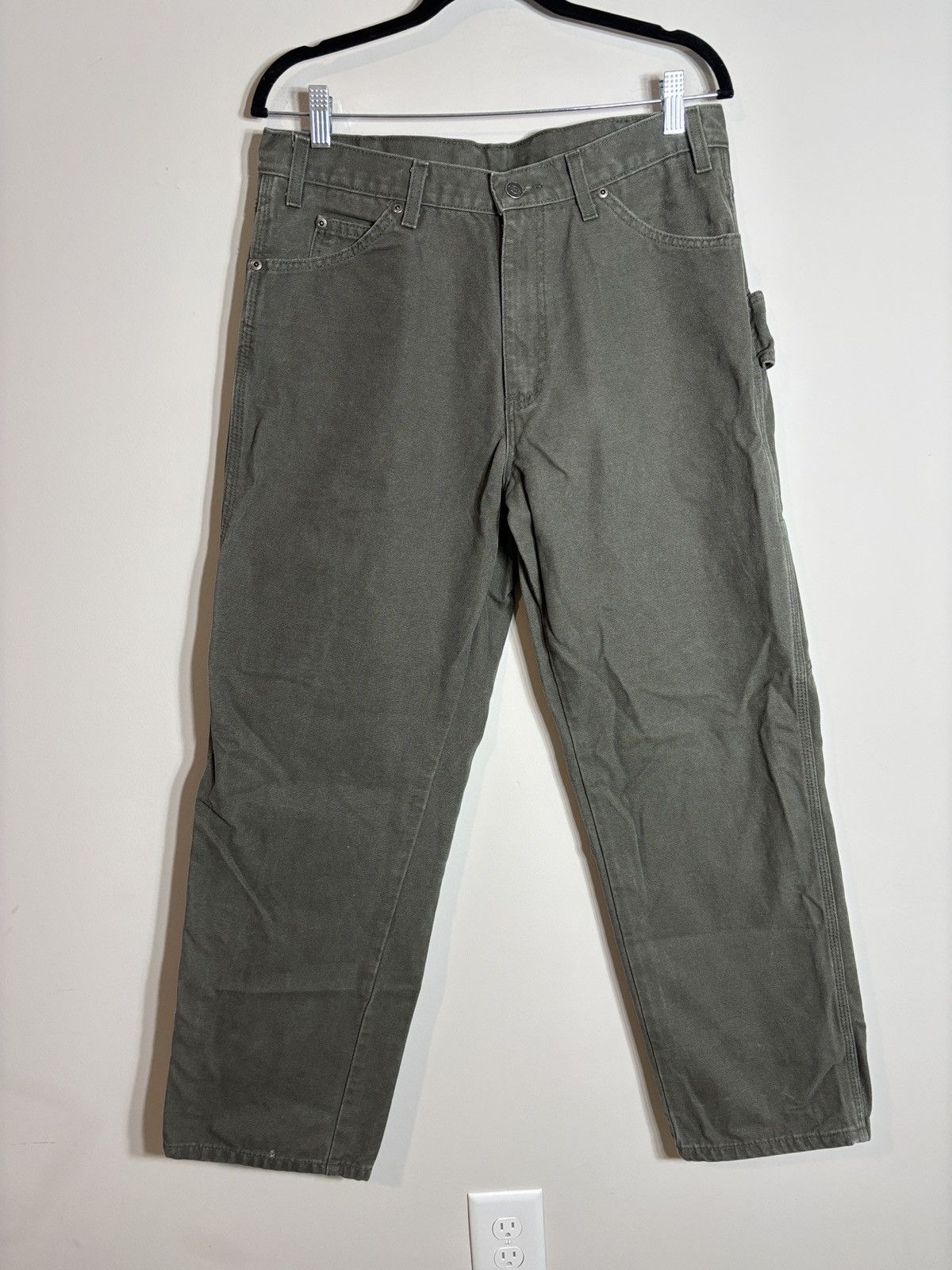 Dickies Dickies Canvas Carpenter Work Pants Utility Green 33x30 Size US 33 - 1 Thumbnail