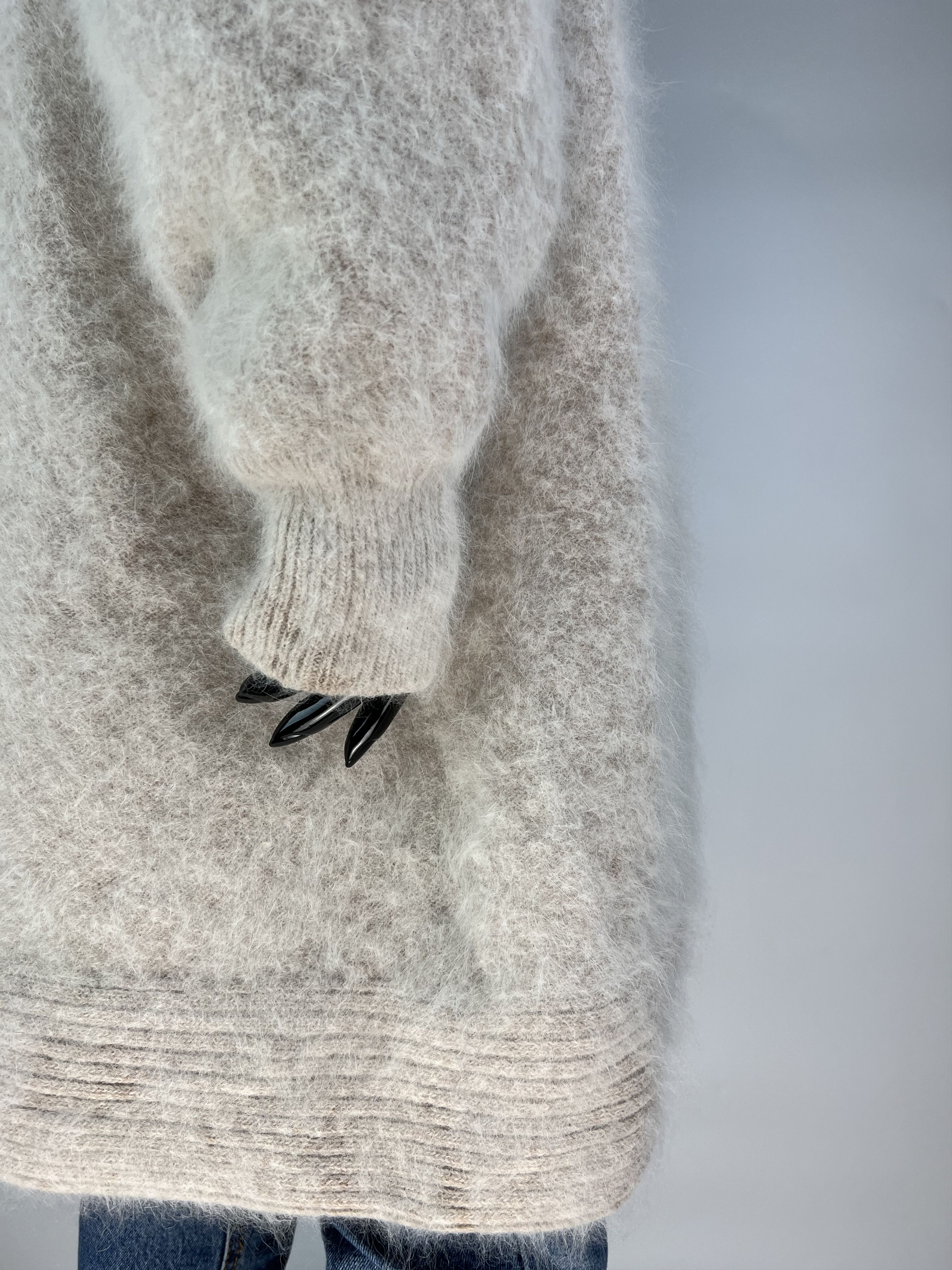 Designer × Vintage Venesha Vintage 80% Angora Cardigan Open Front Korea Size M Size M / US 6-8 / IT 42-44 - 6 Thumbnail