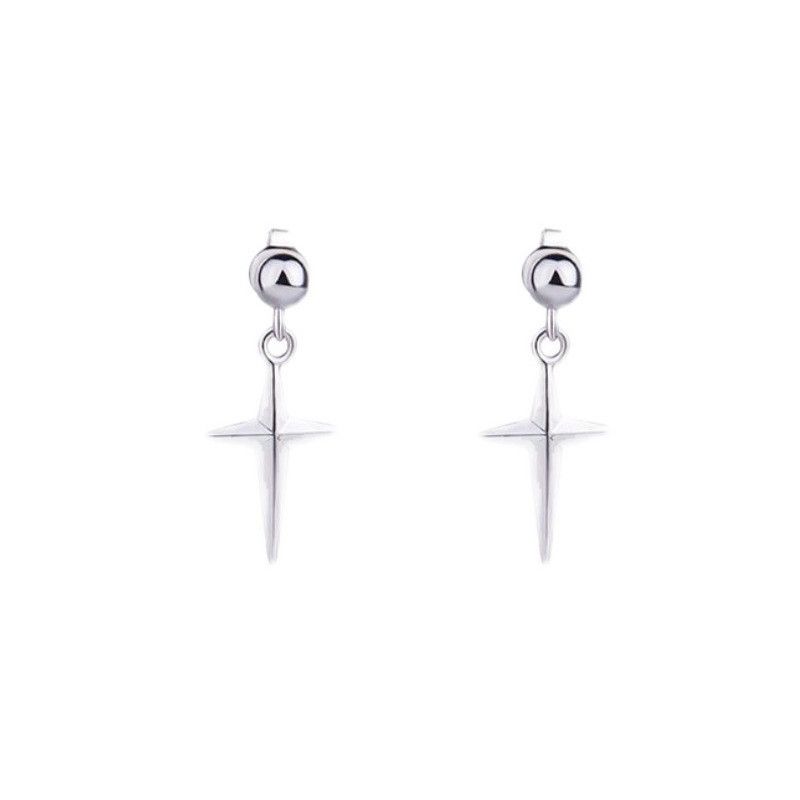 Jewelry × Sterling Silver Star 925 Silver Rare Earrings One Pairs Chrome Jewelry Size ONE SIZE - 5 Thumbnail