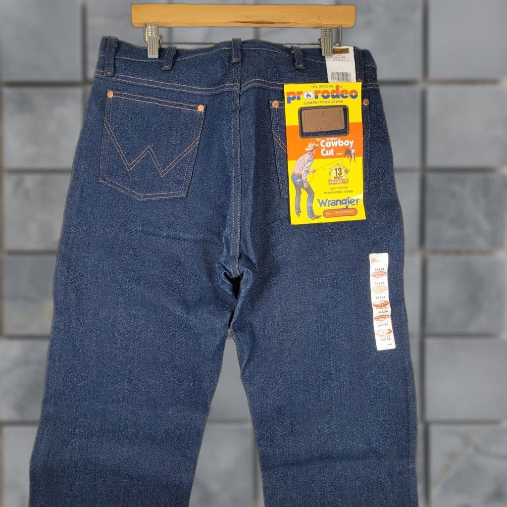 Wrangler VINTAGE Wrangler Cowboy Cut Jeans | 34x34 | Men’s 13MWZ | Blue Denim | 5-Pocket | Dark Wash | Regular Fit Size US 34 / EU 50 - 1 Thumbnail