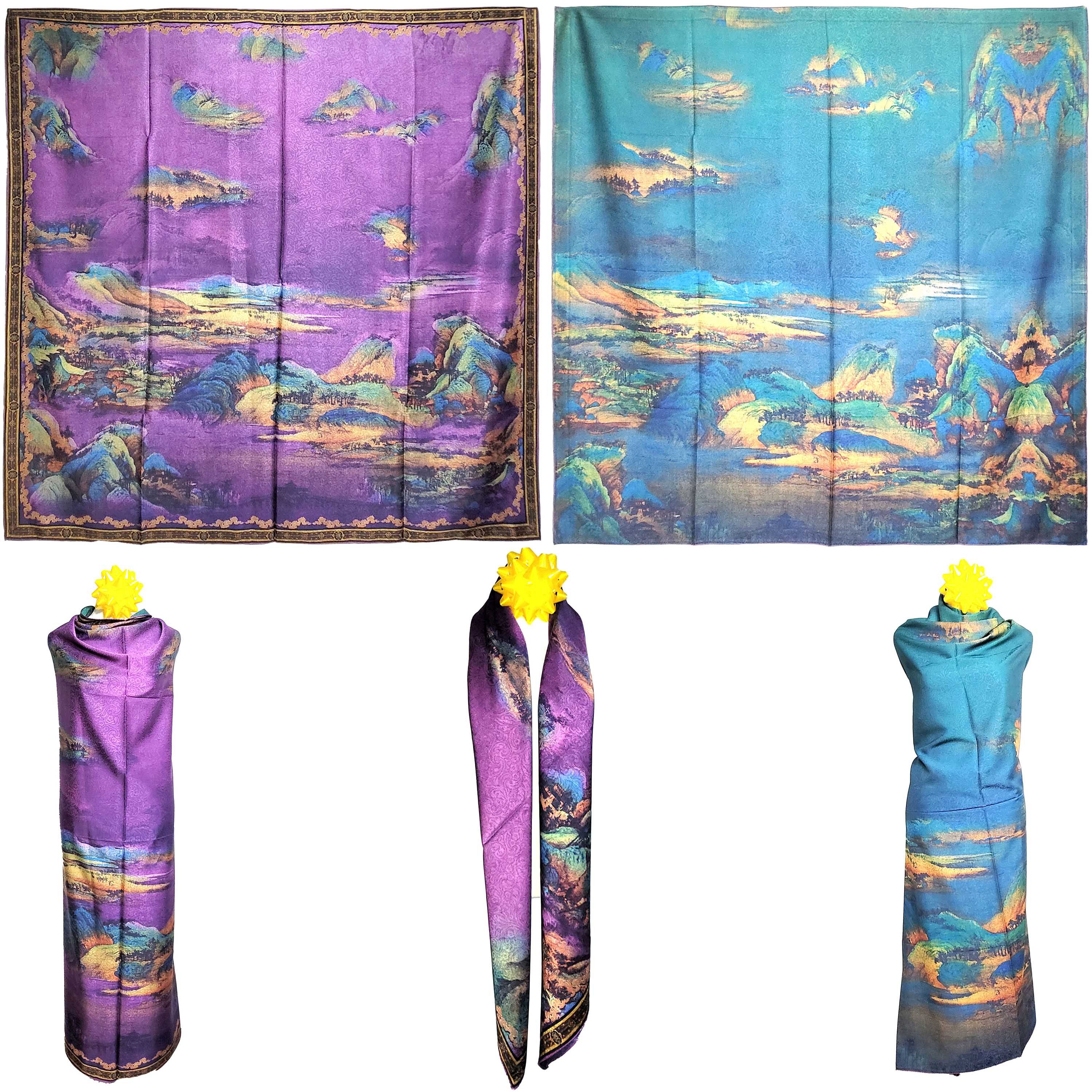 Other NWT Double Sided Silk Scarf 52"x52" Large Square Wrap 3227 Size ONE SIZE - 1 Thumbnail