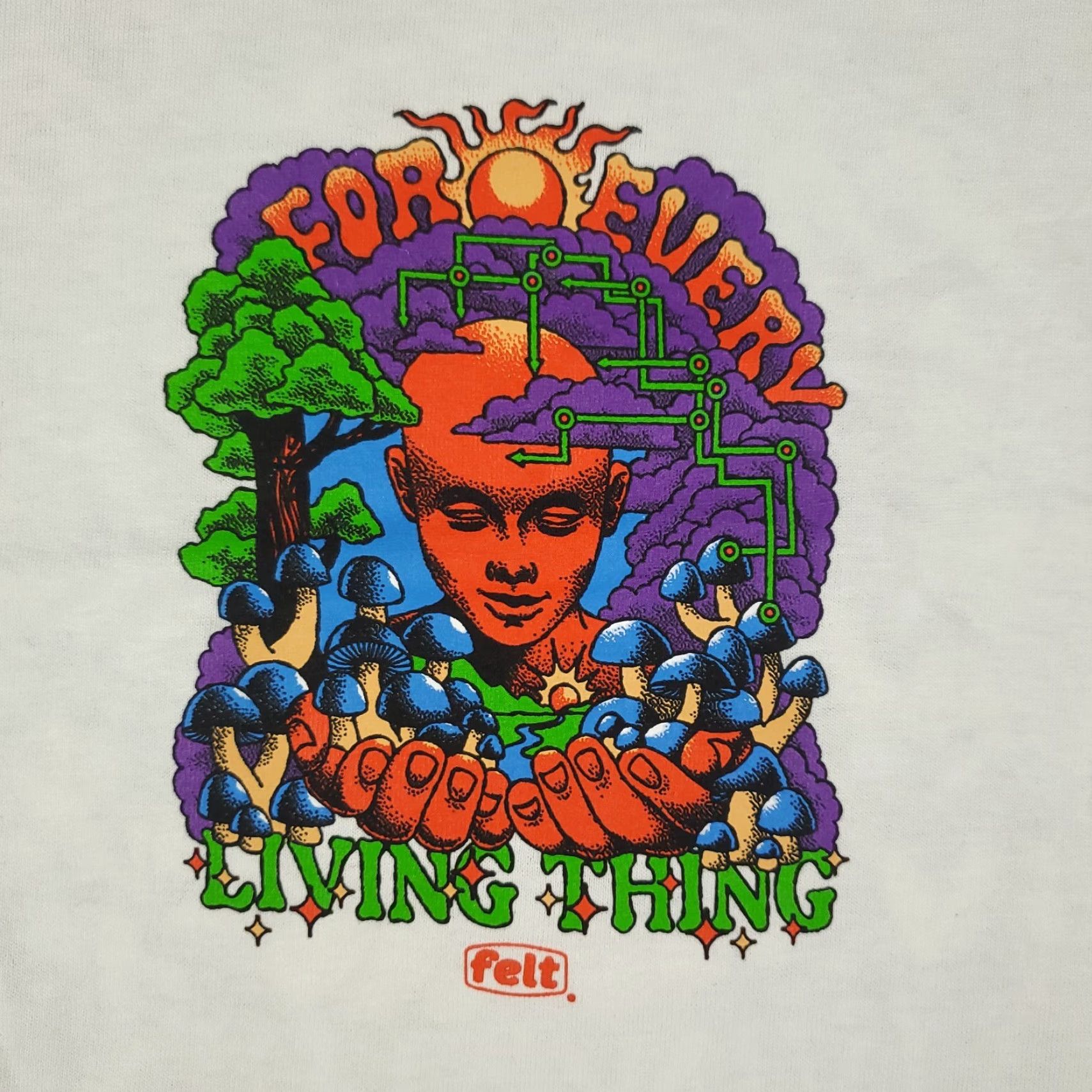 FELT VINTAGE For Every Living Thing Men's T-Shirt Large White Logo Graphic Casual All Seasons Size US L / EU 52-54 / 3 - 2 Thumbnail