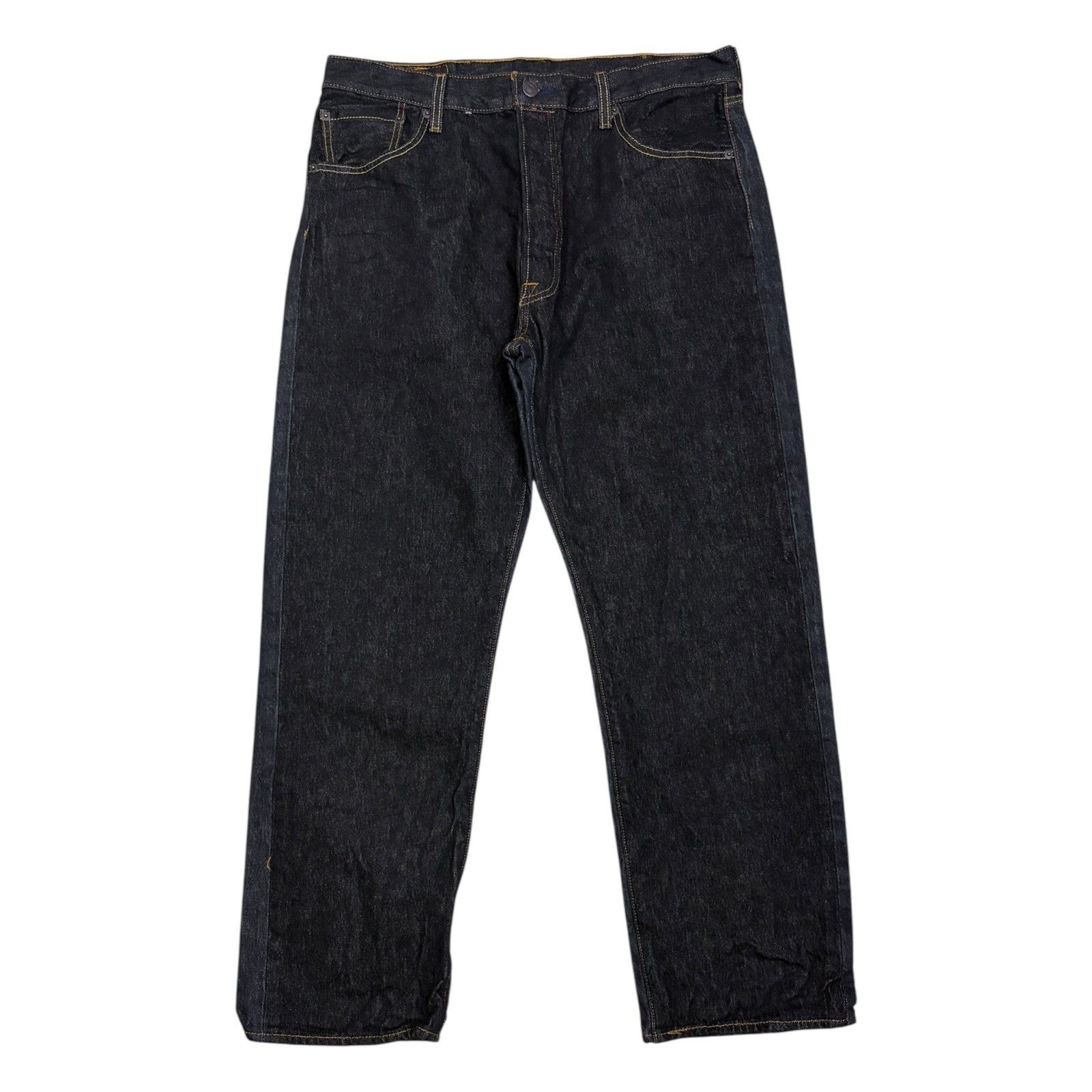 Levi's LEVIS 501 Black Denim Casual Button-Fly Straight Jeans 38x32 Size US 38 / EU 54 - 2 Thumbnail
