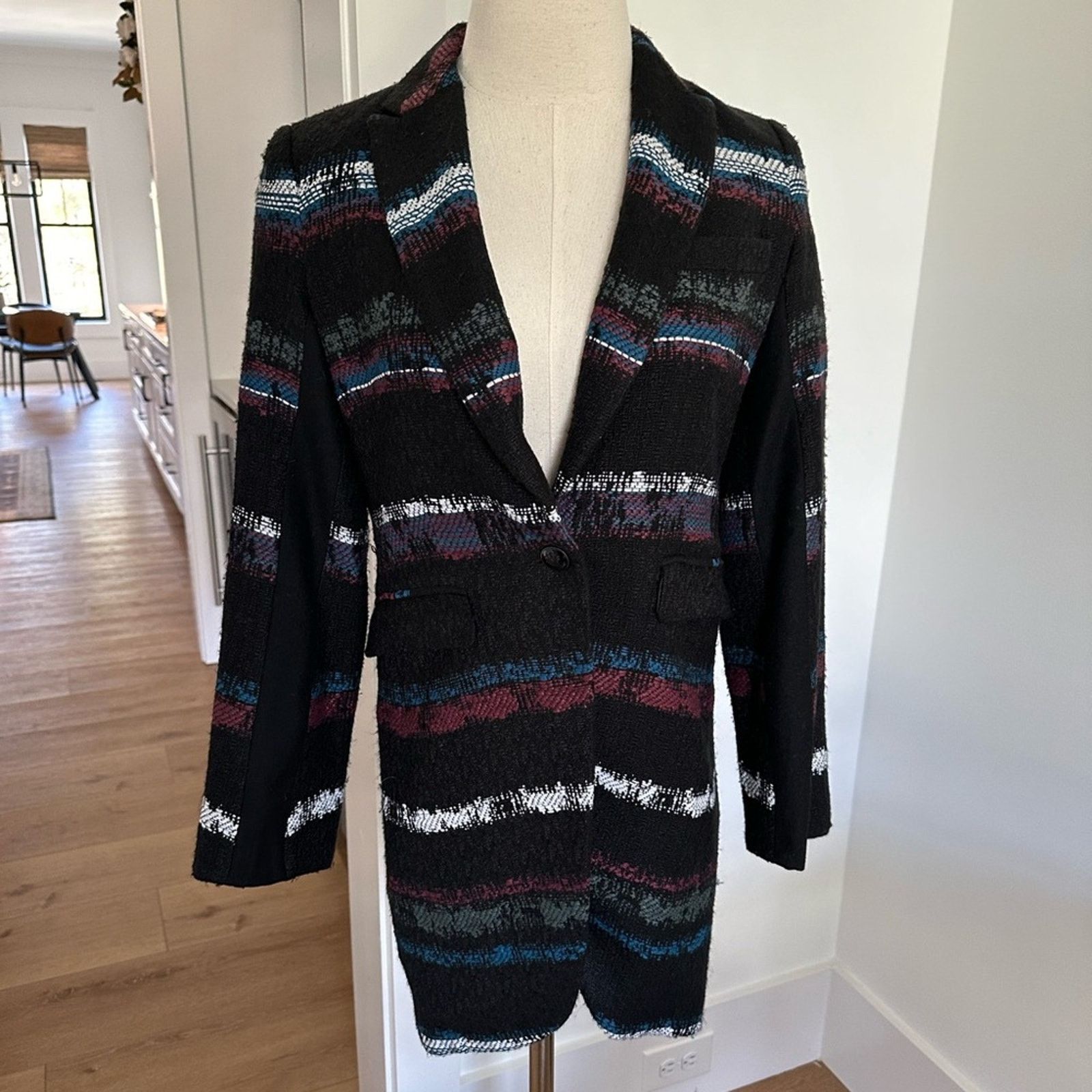 Rag & Bone Rag & Bone Mohair Blend Striped Jacket Blazer - XS Size XS / US 0-2 / IT 36-38 - 4 Thumbnail