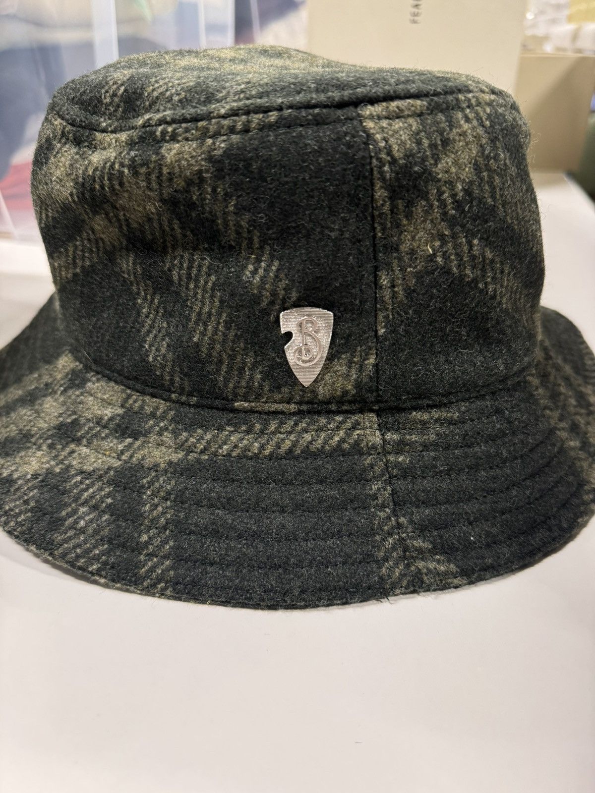 Burberry Burberry Wool Check Bucket Hat 600$ Size ONE SIZE - 4 Thumbnail