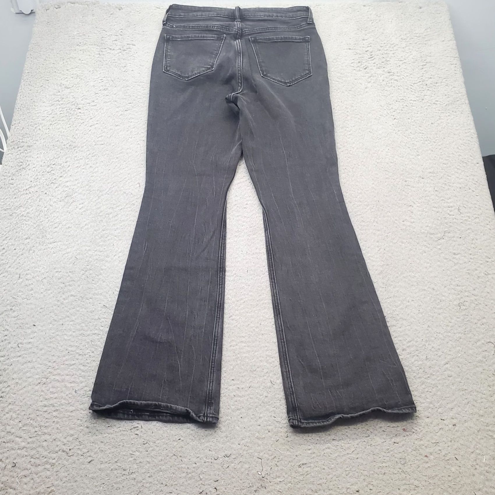 Old Navy Old Navy Womens 6 Black Denim Flare Jeans High-Rise 5-Pocket Comfort Stretch Size 28" / US 6 / IT 42 - 2 Thumbnail