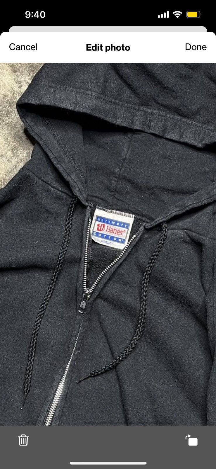 Vintage Vintage Thrashed Blank Zip Up Hoodie 90s Baggy Size US XL / EU 56 / 4 - 9 Thumbnail