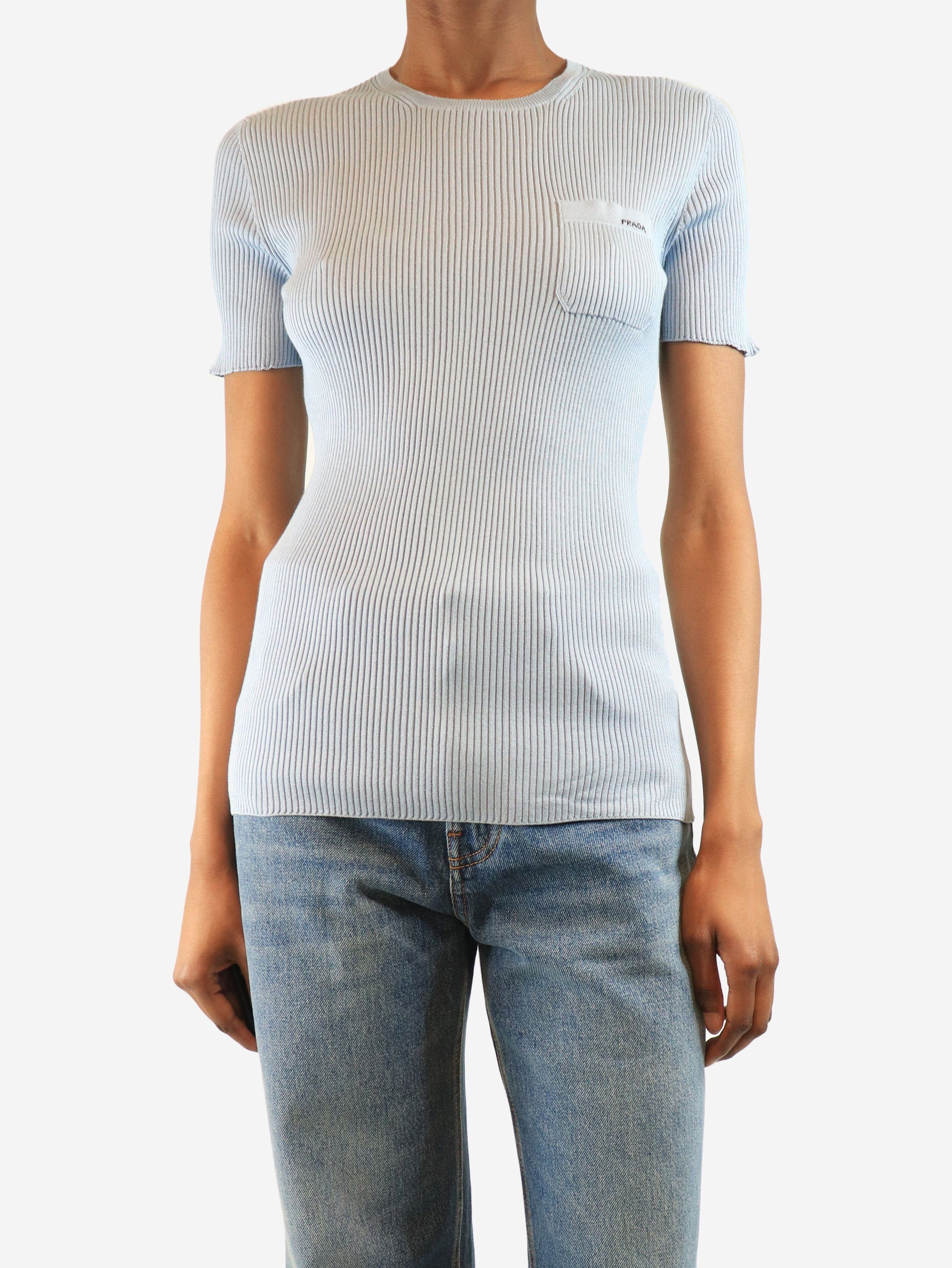 Prada Light blue silk crewneck top - UK 8 Size S / US 4 / IT 40 - 1 Thumbnail