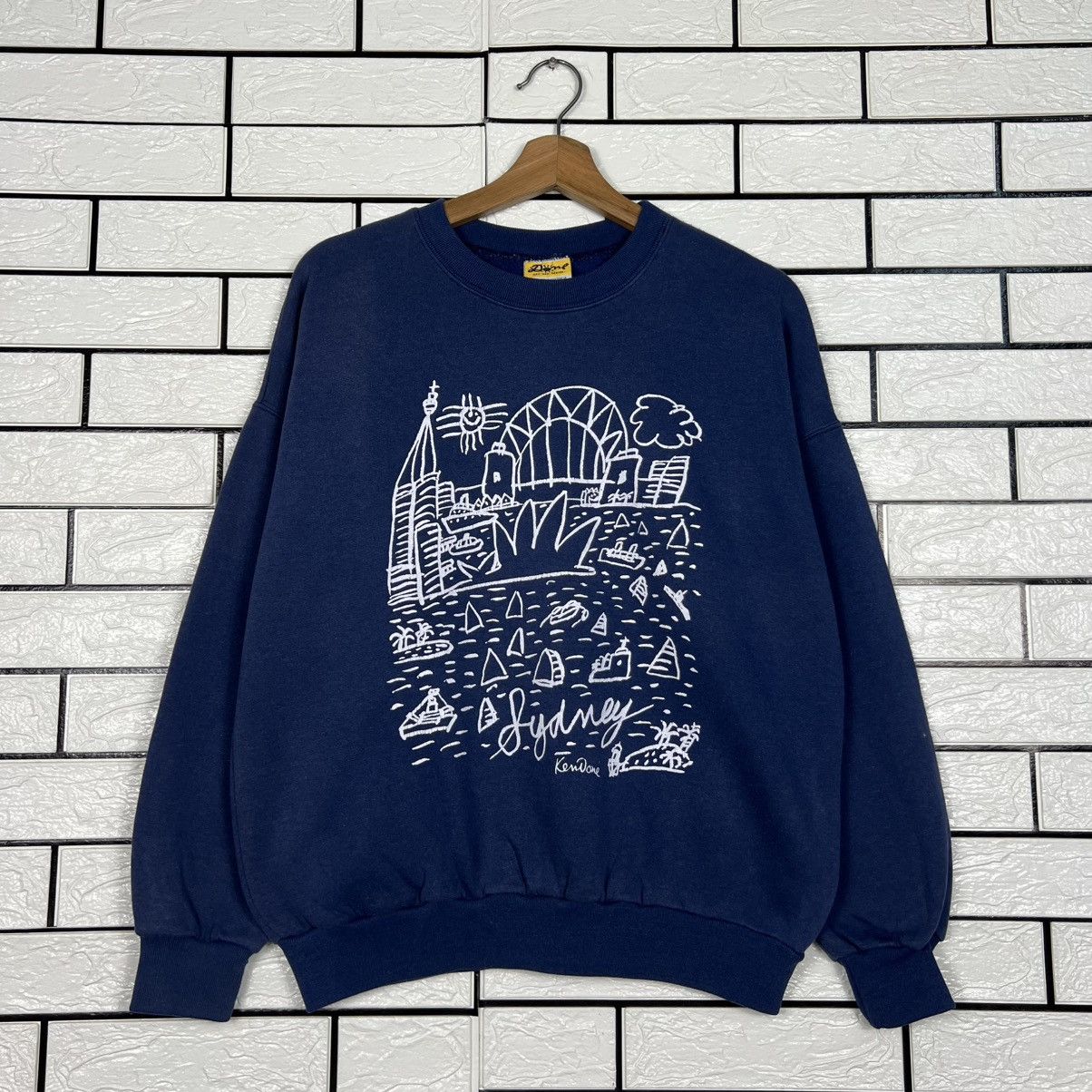 Vintage 90's KEN DONE Art Sydney Crewneck Sweatshirt #4022-C183 Size US S / EU 44-46 / 1 - 1 Thumbnail