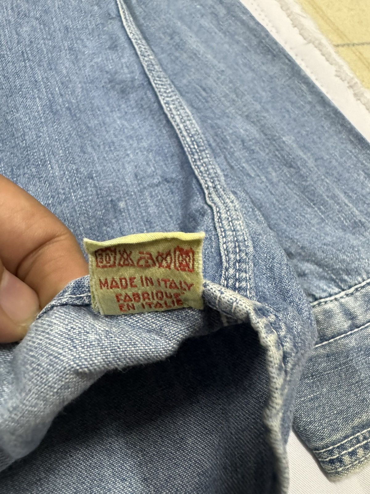 Replay × Vintage Vtg🔥90’s Replay Base Denim Shirt Made In Italy Size US M / EU 48-50 / 2 - 13 Thumbnail