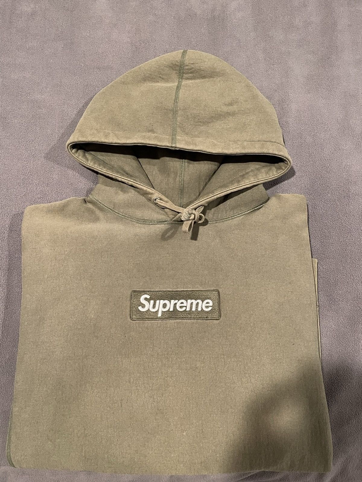 Supreme Supreme Olive Box Logo hoodie Size US XL / EU 56 / 4 - 14 Thumbnail