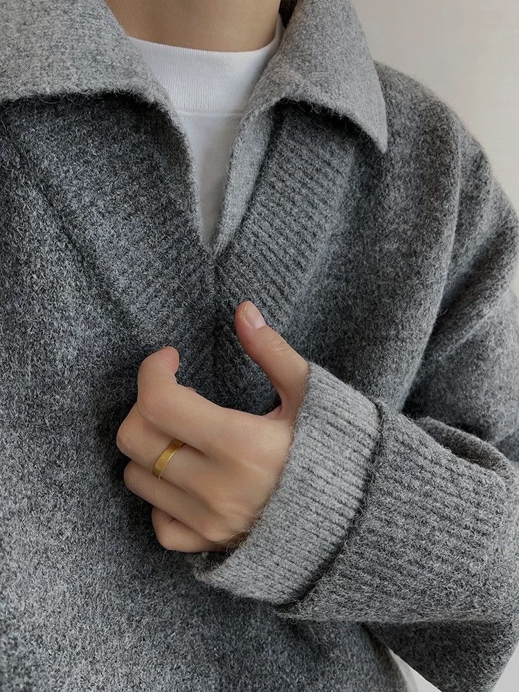 Japanese Brand × Vintage Cleanfit retro double layer effect polo sweater knitwear Size US M / EU 48-50 / 2 - 3 Thumbnail