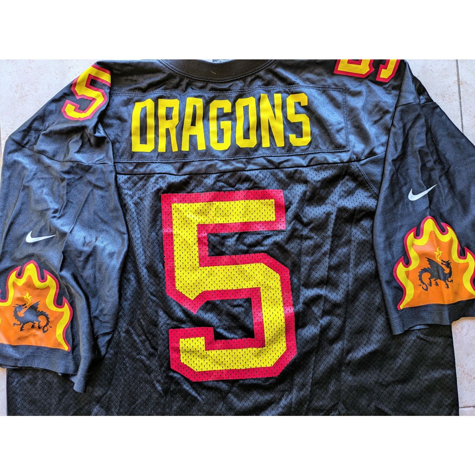 New York Dragons 2000s jersey XL black ARENA football vtg