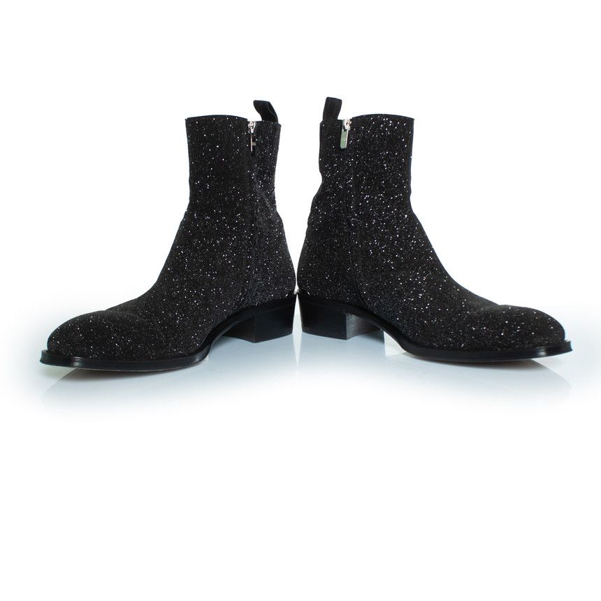 Alexander McQueen Alexander McQueen, Glitter ankle boots in black Size US 12 / EU 45 - 3 Thumbnail