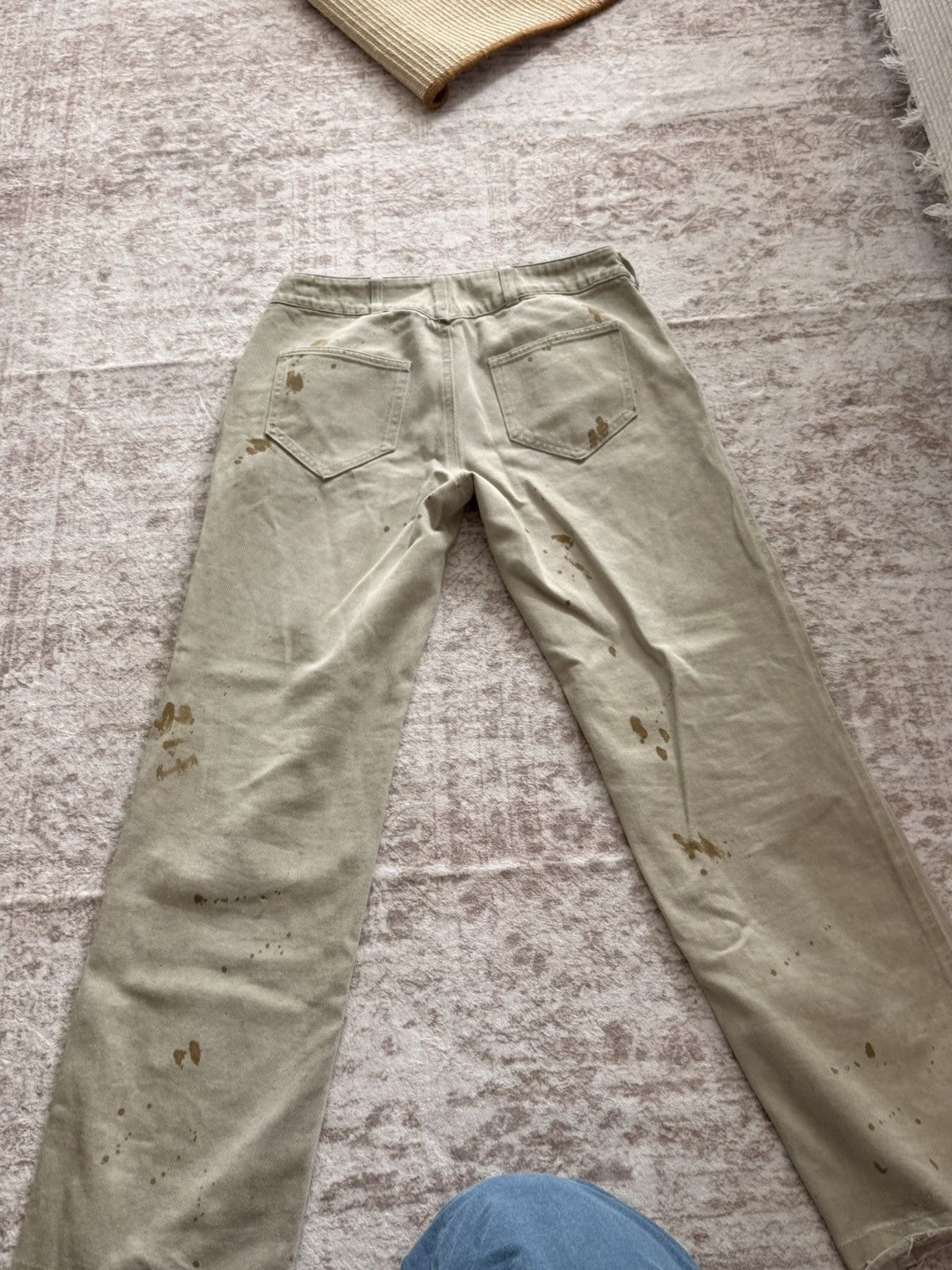Troubled Waters Distressed Beige Denim Jeans with Frayed Hem Size US 31 - 3 Thumbnail