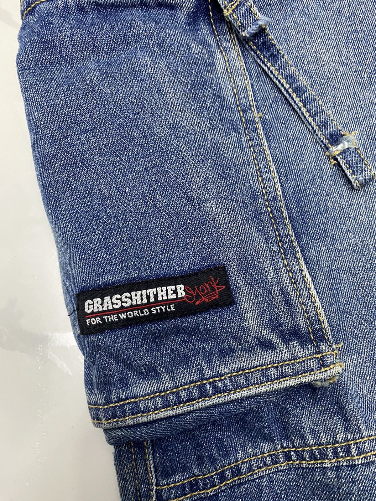 JNCO VINTAGE MARK GRASSHITHER STREETWEAR BAGGY DENIM CARGO JEANS Size US 40 / EU 56 - 8 Thumbnail