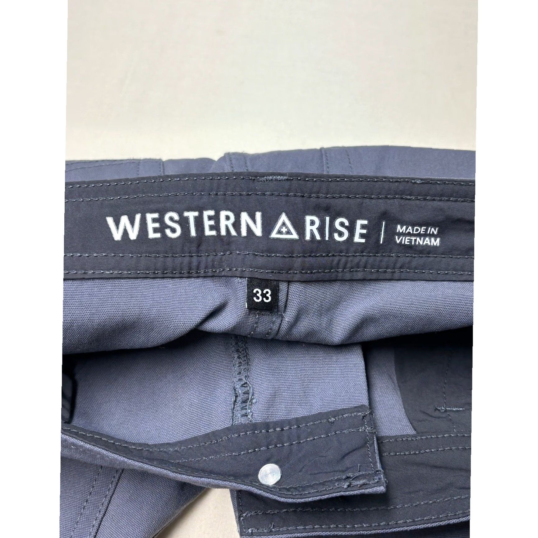 Vintage Western Rise AT Slim Rivet Pants Slim Pant 33 Regular Blue Gray Nylon Spandex Water Resistant 5-Pocket Men Pants Size US 33 - 5 Thumbnail