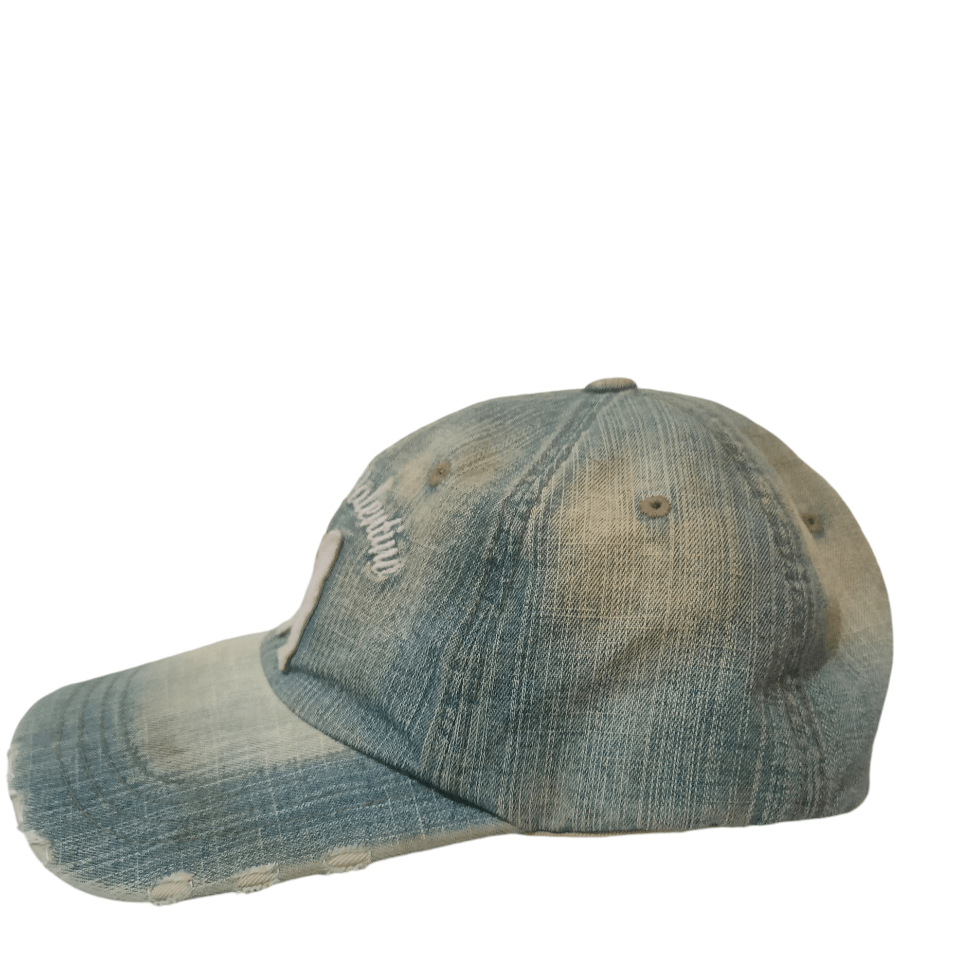 Valentino Vintage Rudolph Valentino Distressed Denim Style Cap Hat Size ONE SIZE - 4 Thumbnail