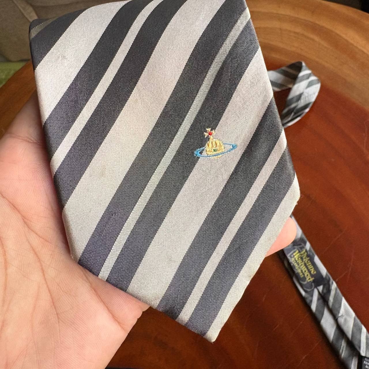 Vivienne Westwood Vivienne Westwood Signature Orb Logo Striped Silk Neck Tie Size ONE SIZE - 5 Thumbnail