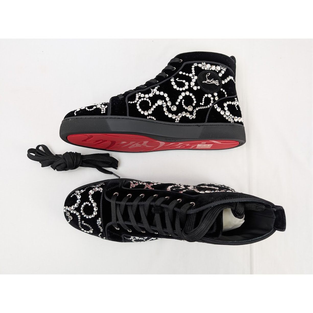 Christian Louboutin o1rshd1 Octolouis Strass Sneakers in Black/Crystal Size US 12 / EU 45 - 14 Thumbnail