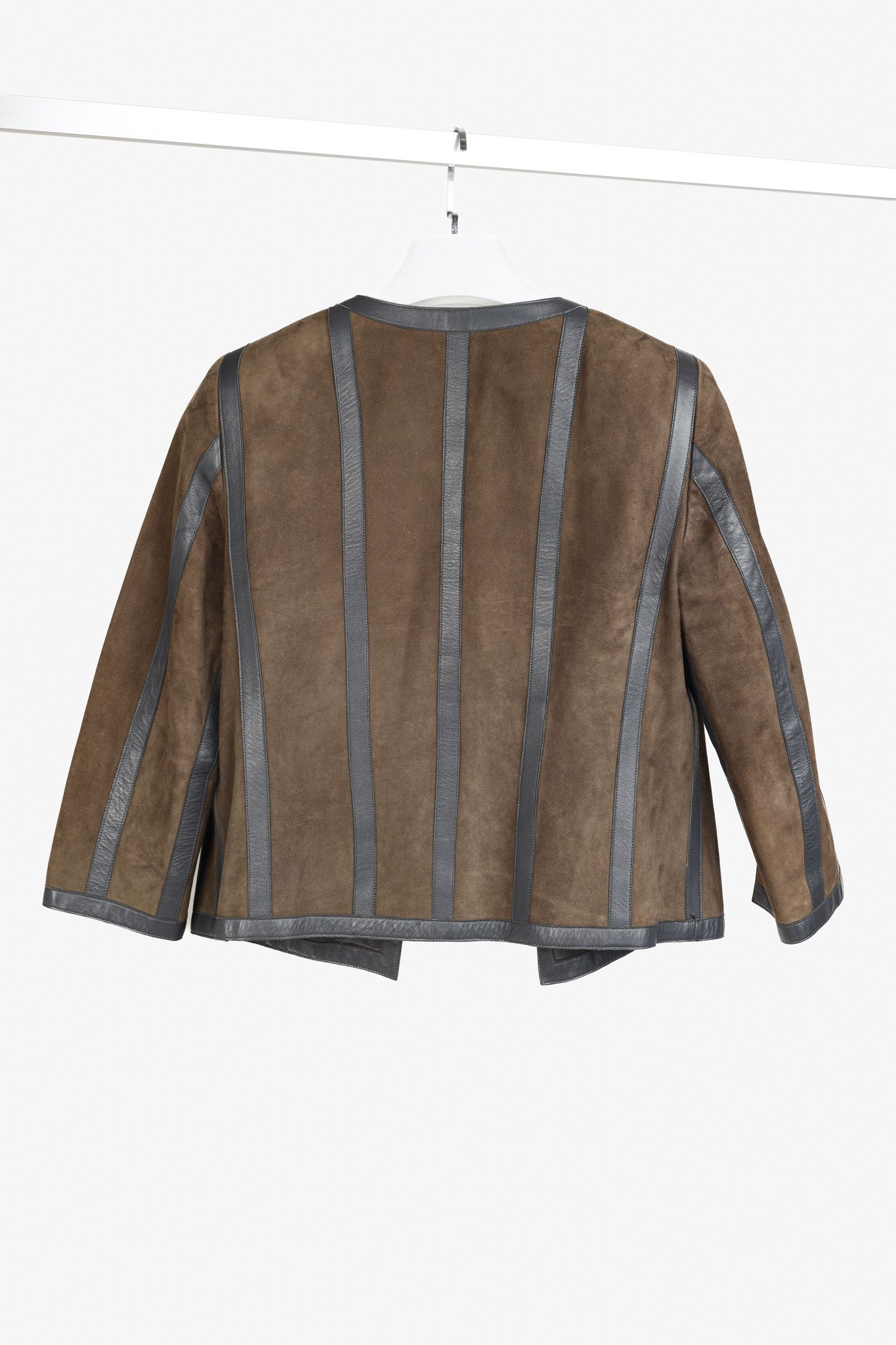 Akris Akris Taupe Grey Goat Panelled Jacket Size M / US 6-8 / IT 42-44 - 2 Thumbnail