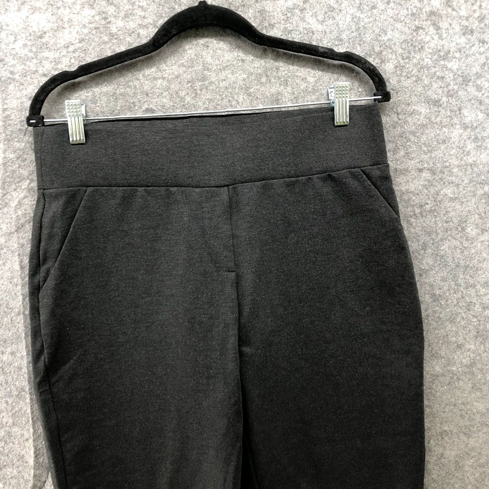 Vintage Tapata Pull On Capri Pants Womens L Gray Inseam 20.5" Ponte Stretchy Capris Flat Front Silk? Size 36" / US 14 / IT 50 - 3 Thumbnail
