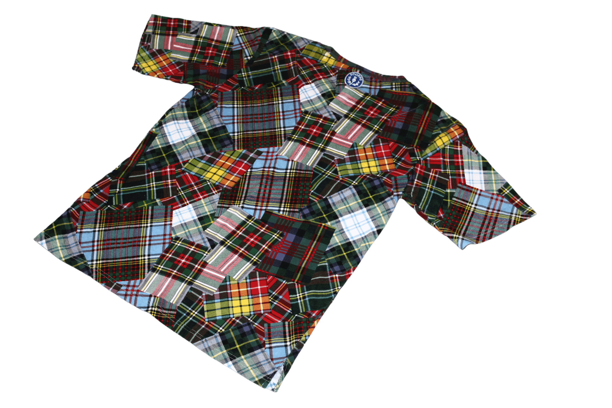 20471120 🔥Y2K SCOTTS design tartan patchwork grunge punk t-shirt Size US M / EU 48-50 / 2 - 6 Thumbnail