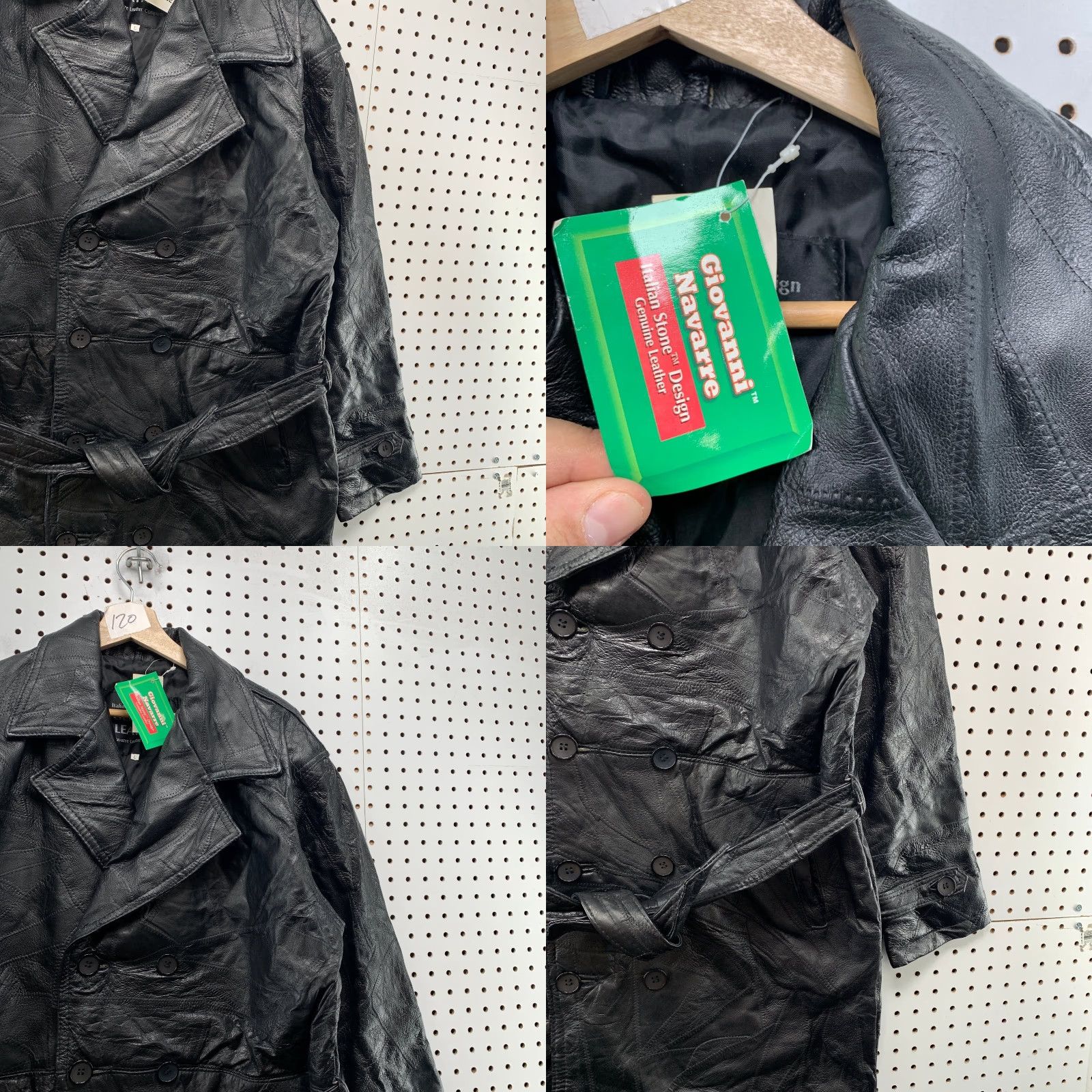 Vintage VINTAGE Patchwork Leather Trench Overcoat Men Large Black Stitched Belted NWT Matrix Size US L / EU 52-54 / 3 - 8 Thumbnail