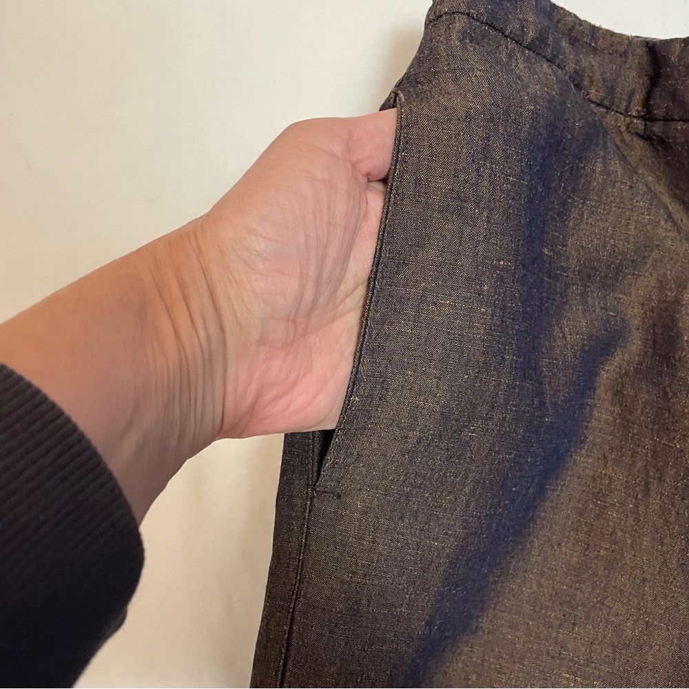 Chicos Chico's Design Linen Blend Brown Capri Pants Size 0 US S Size 28" / US 6 / IT 42 - 6 Thumbnail