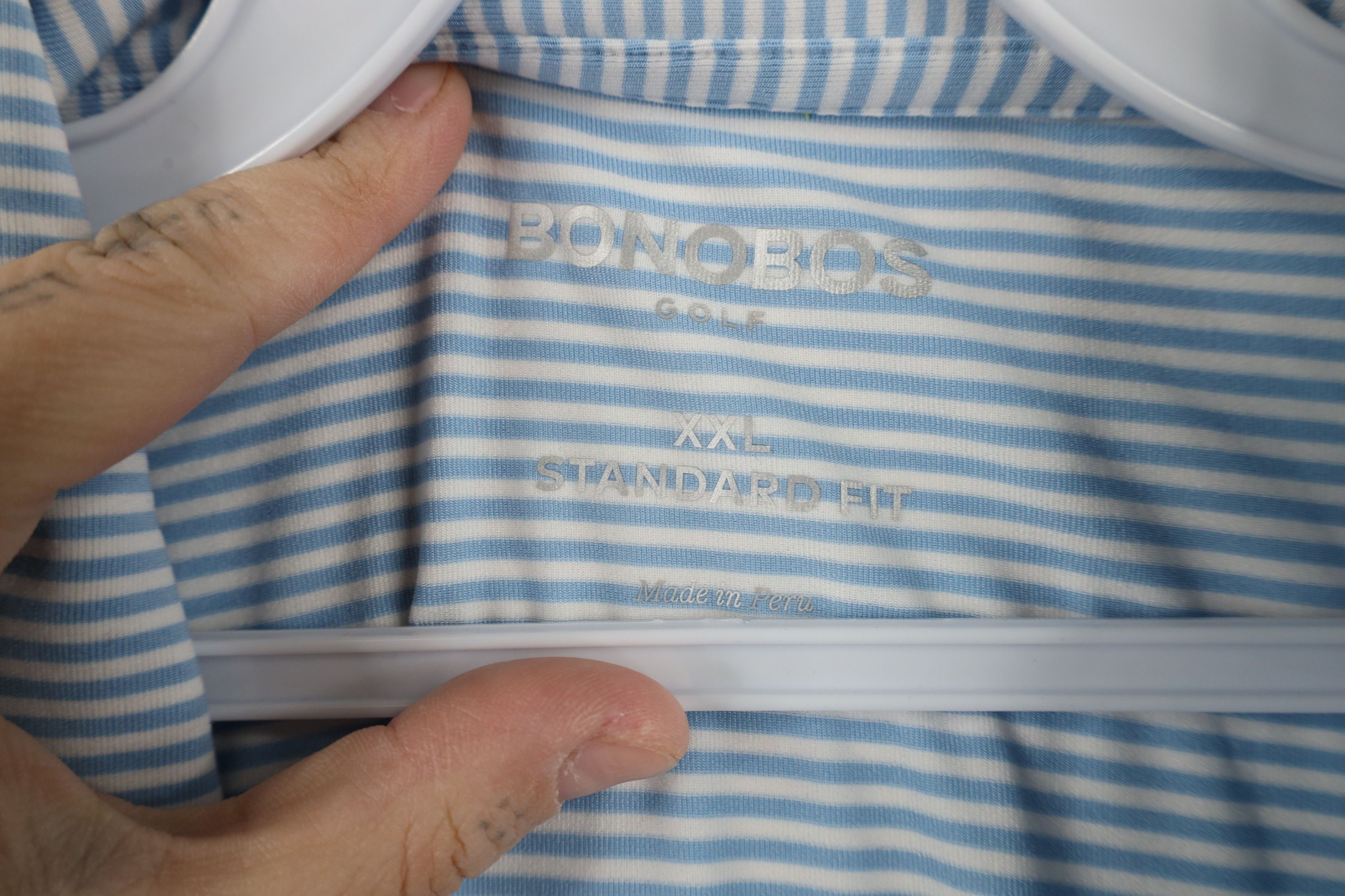 Bonobos × Vintage Bonobos Fit Stretch Striped Collared Golf Polo Shirt Blue Size US XXL / EU 58 / 5 - 5 Thumbnail