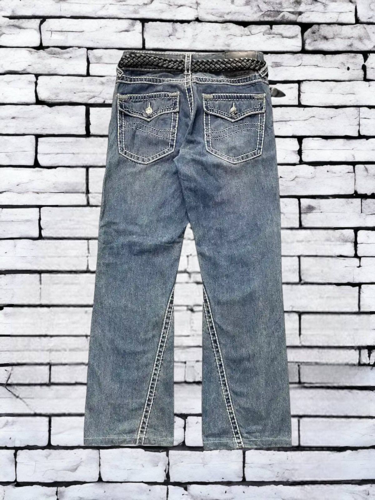 20471120 × GOSTAR DE FUGA × Hysteric Glamour Japan 291251 Heavy Stitched Flared Denim With Braided Belt Size US 32 / EU 48 - 1 Thumbnail