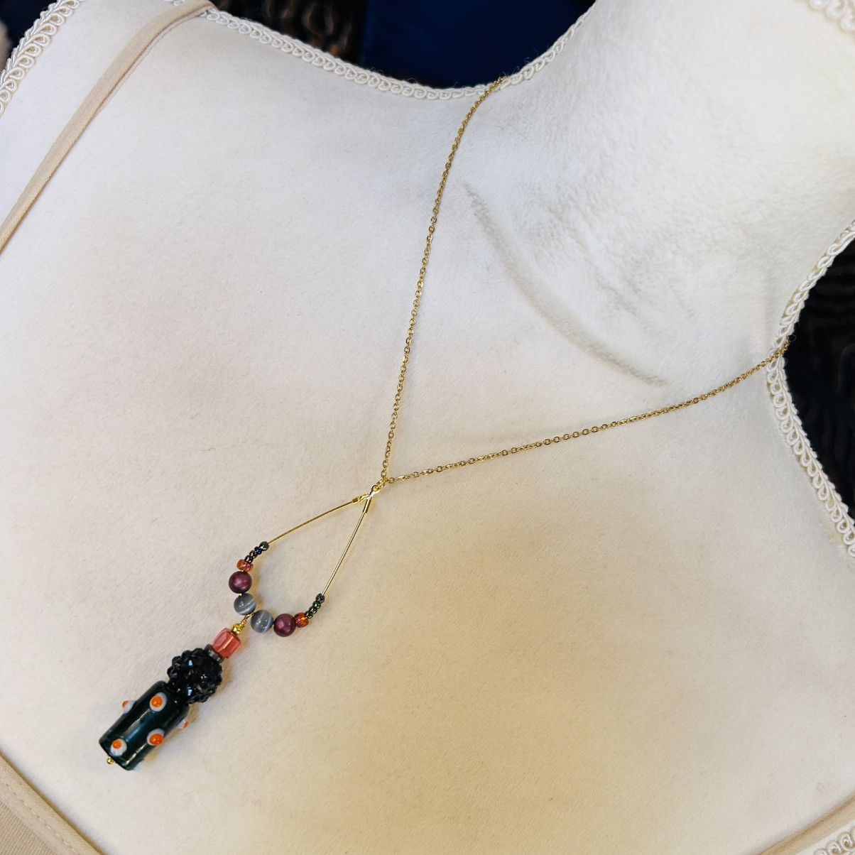 Handmade Handcrafted vintage bead changeable charm pendant necklace Size ONE SIZE - 2 Thumbnail