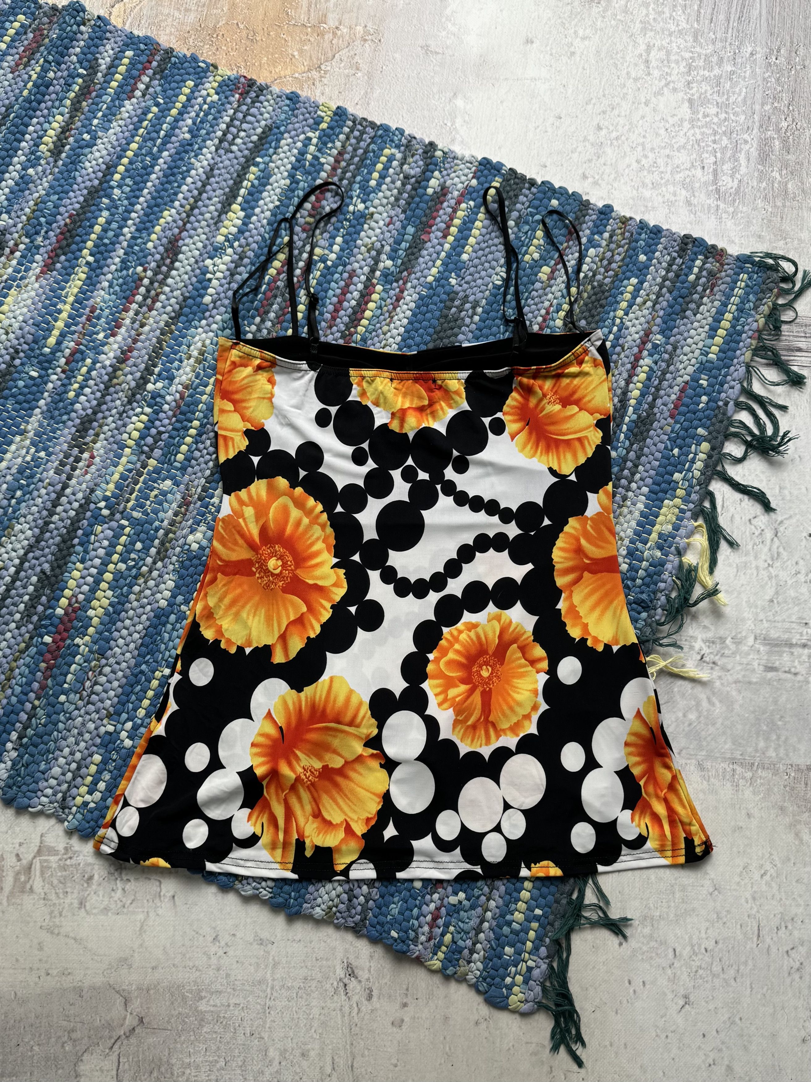 Vintage Vintage Floral Cami Top Polka Dot Wrap Waist Y2K Size XS / US 0-2 / IT 36-38 - 5 Thumbnail